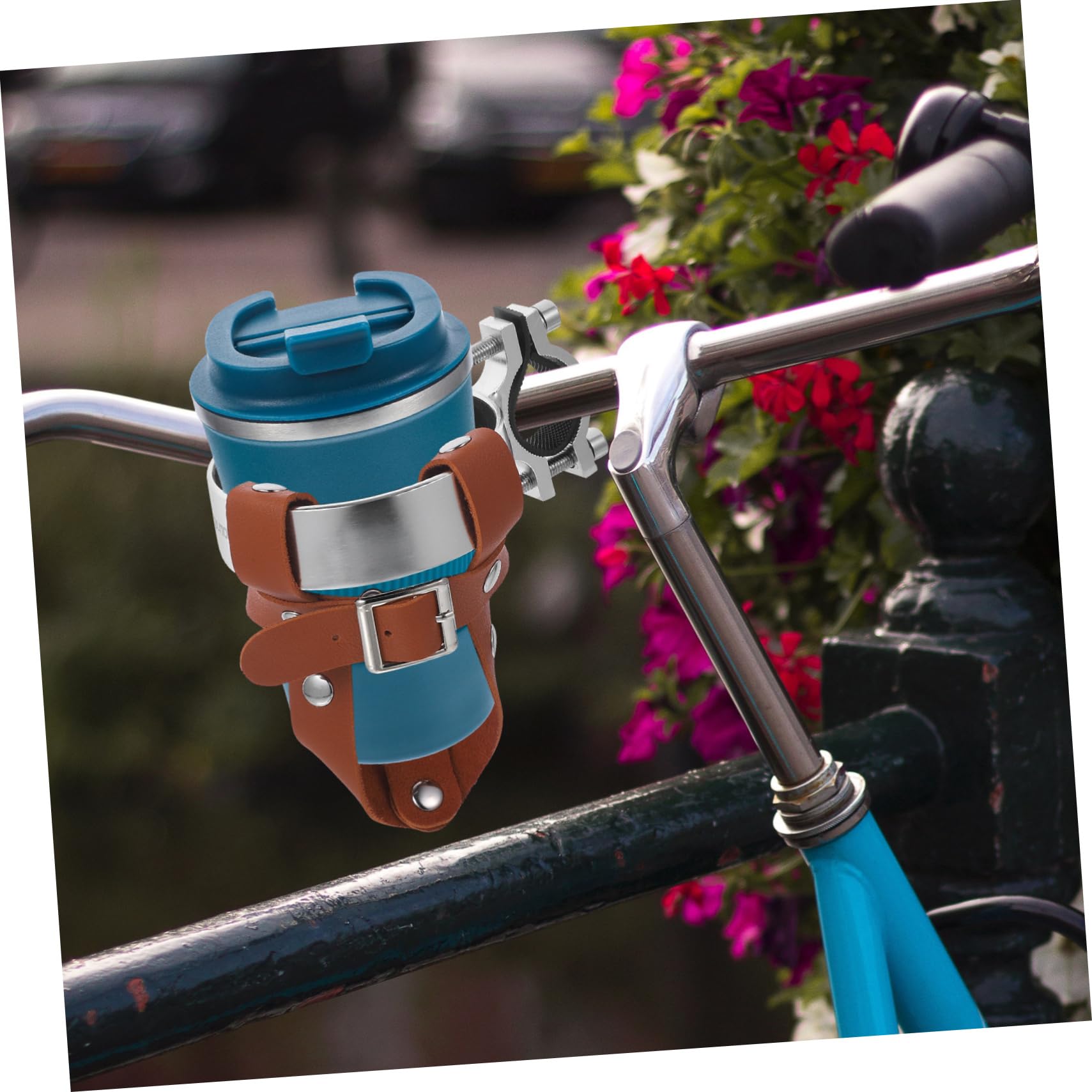 Yardwe 3sätze Vintage Pu Fahrrad Flaschenhalter Für Getränke Einstellbarer Fahrrad Wasserflaschenhalter Für Lenker Praktische Halterung Für Fahrräder Für Radfahrer Und