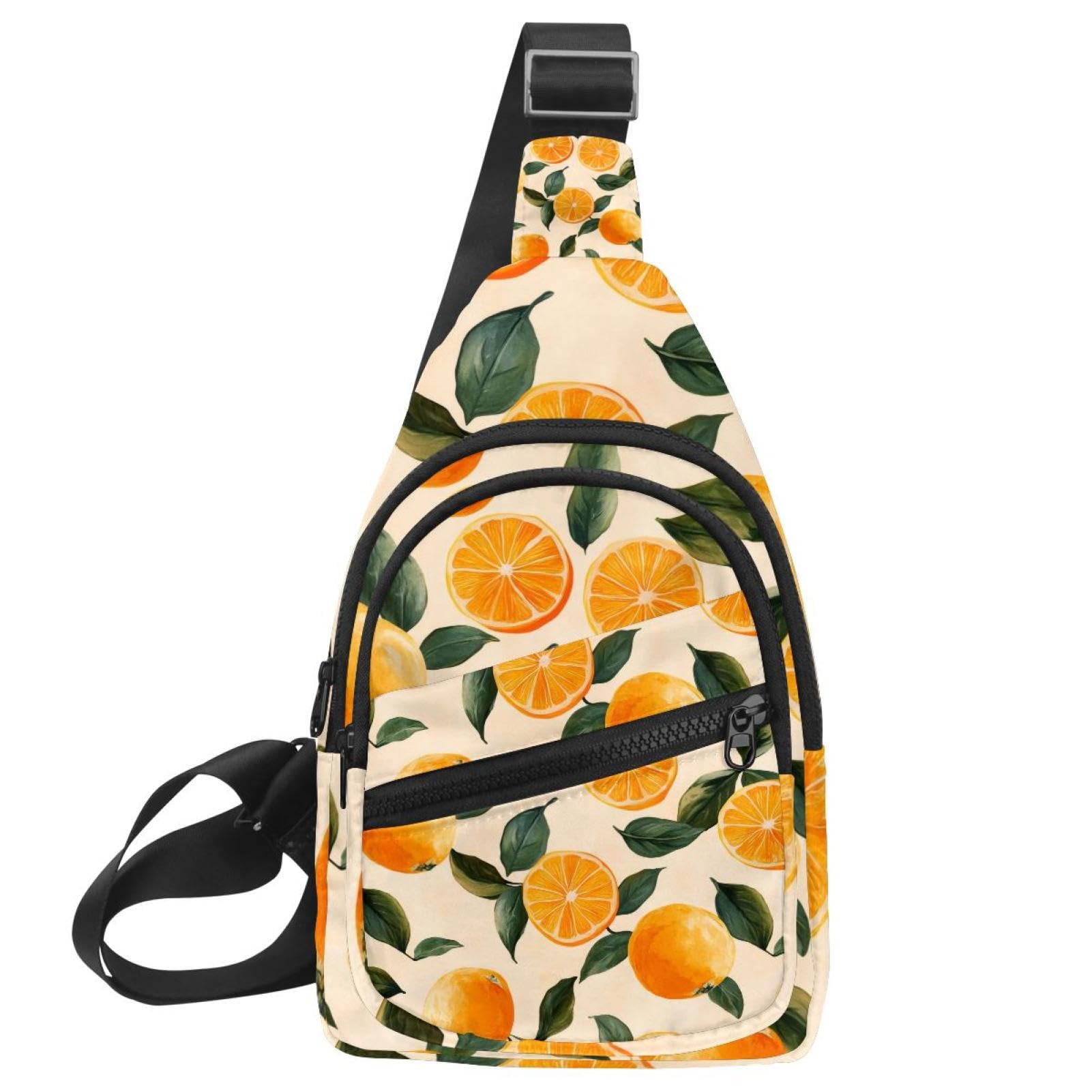 Mochila cruzada Oranges multicolor unisex con correa ajustable 7