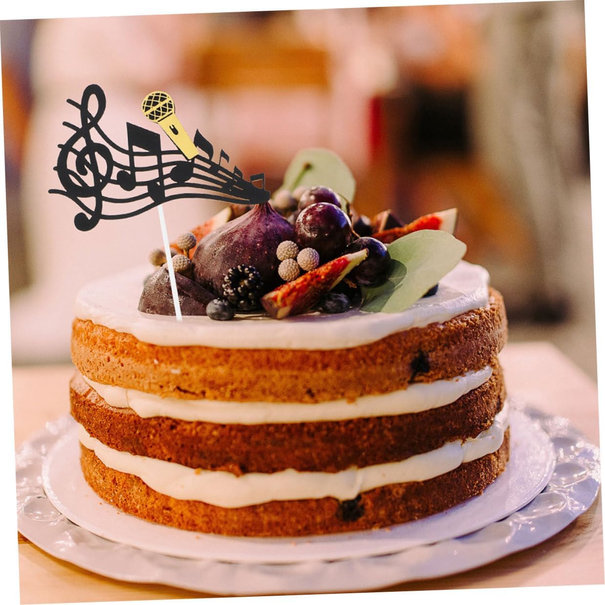 Music Note Cake Toppers Set, 8pcs Non-edible Musician Cupcake Decorations for Birthday Party, Band Theme Cake Picks for Men’s Music Birthday Celebration