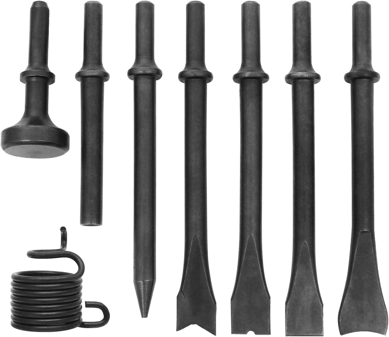 8MILELAKE Pneumatic Chisel Set 9pcs Air Hammer Punch Chipping Bits Tool