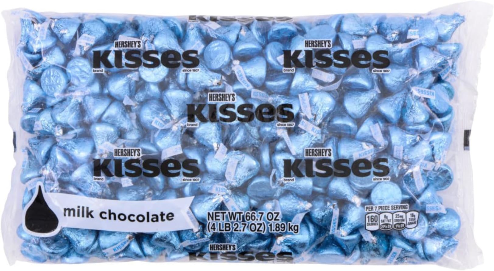 HERSHEY'S KISSES Milk Chocolate Candy Bulk Bag, 66.7 oz