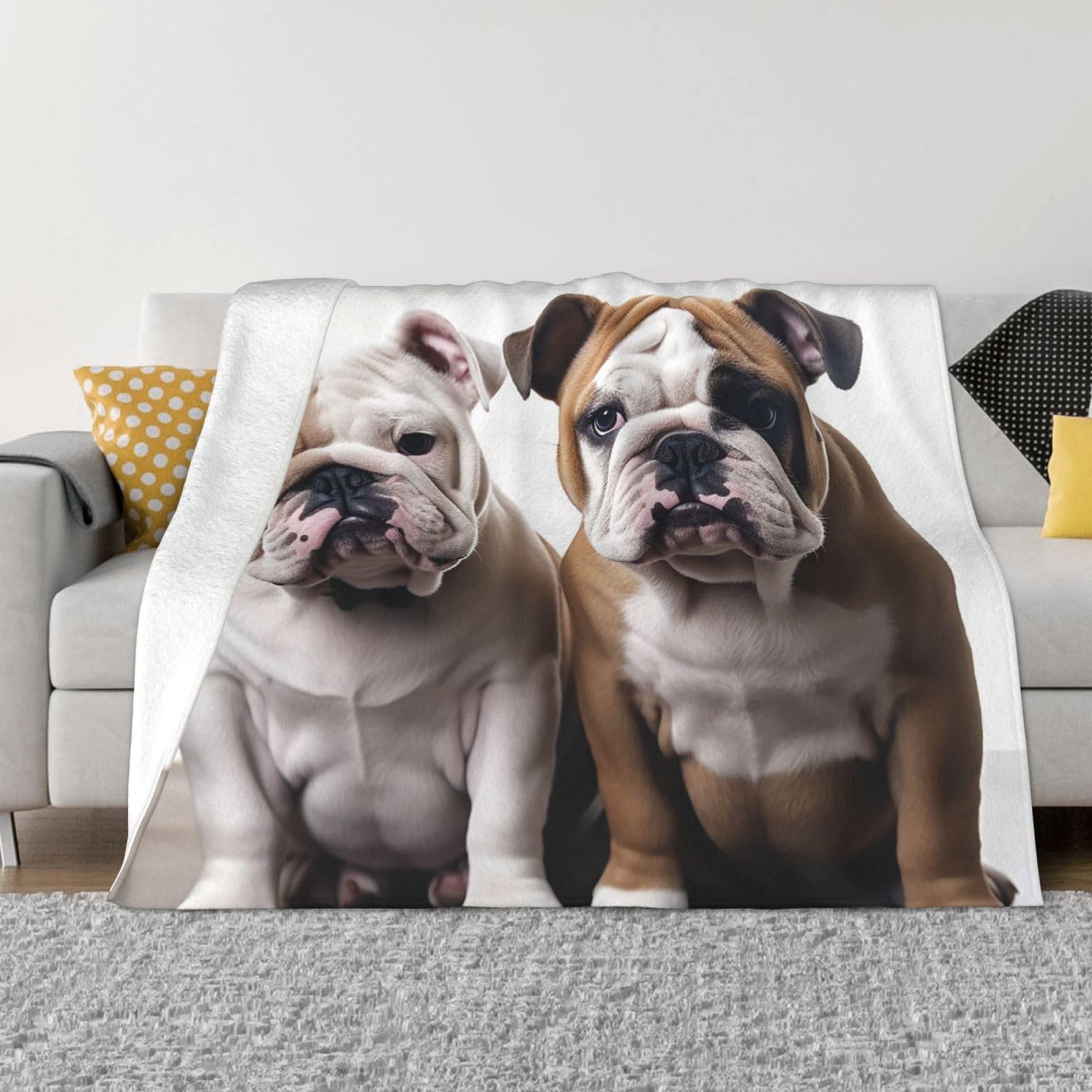 Couverture polaire en flanelle bouledogue, cadeau idéal pour les amoureux de chiens