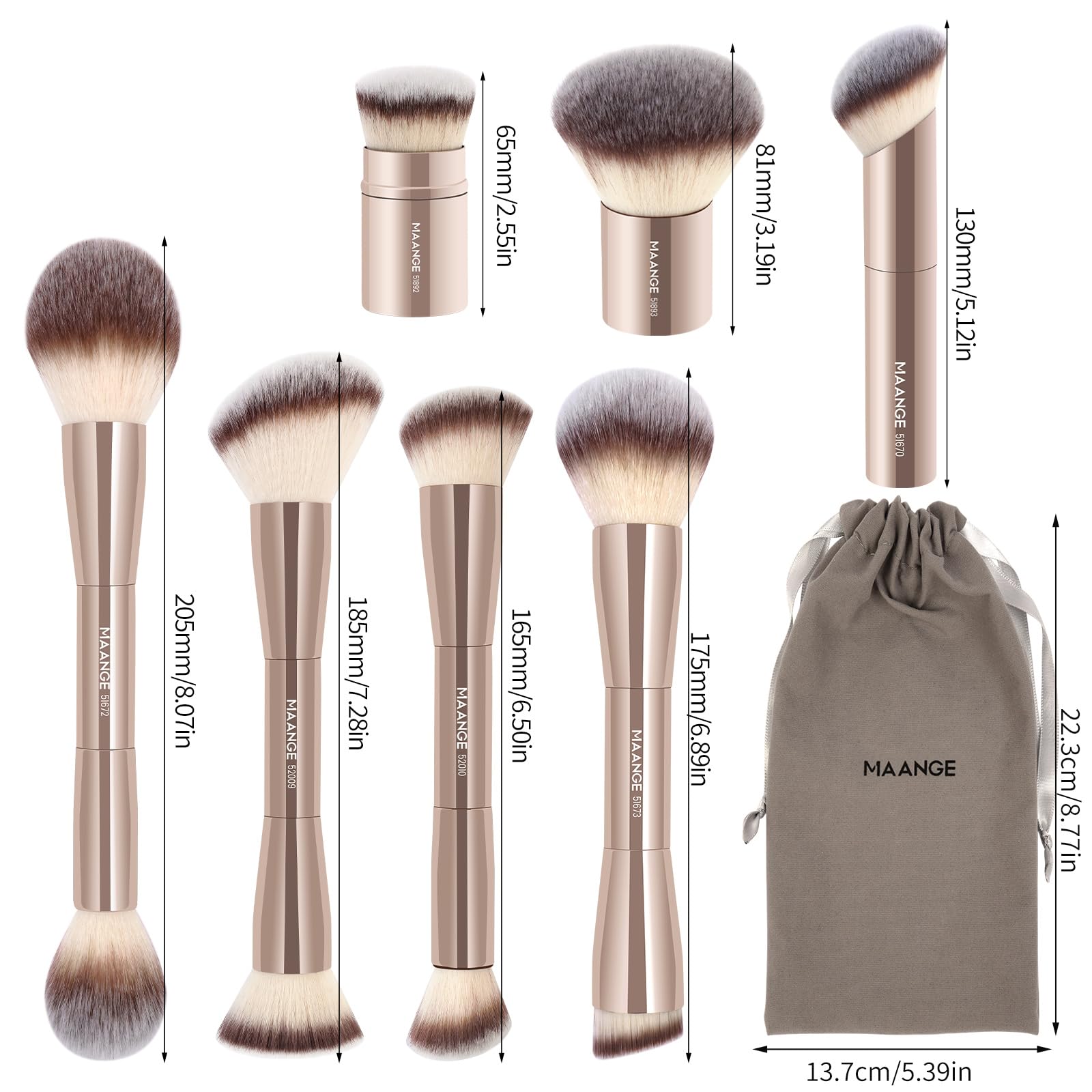 MAANGE Double-Ended Makeup Brush Set