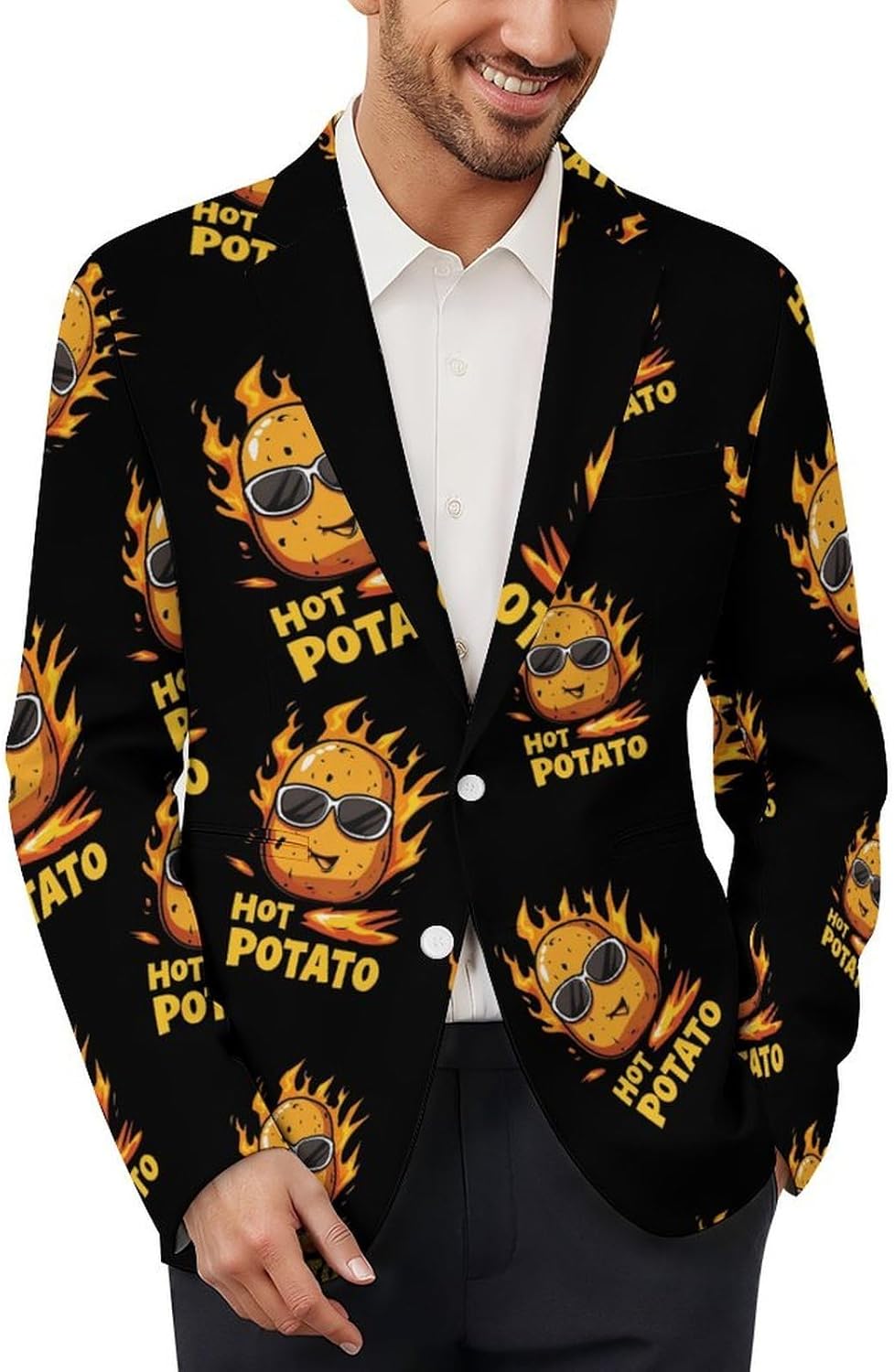 Hot Potato Men's Blazer Sport Coat Jacket Two Buttons Business Casual Suit