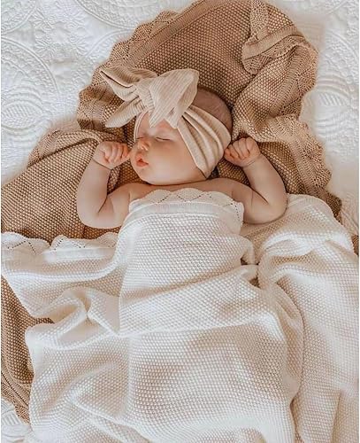 Miniatura 4 de Manta bordada para bebé, manta de bebé personalizada, acogedora manta de punto de algodón suave con nombre personalizado, regalo para recién nacidos