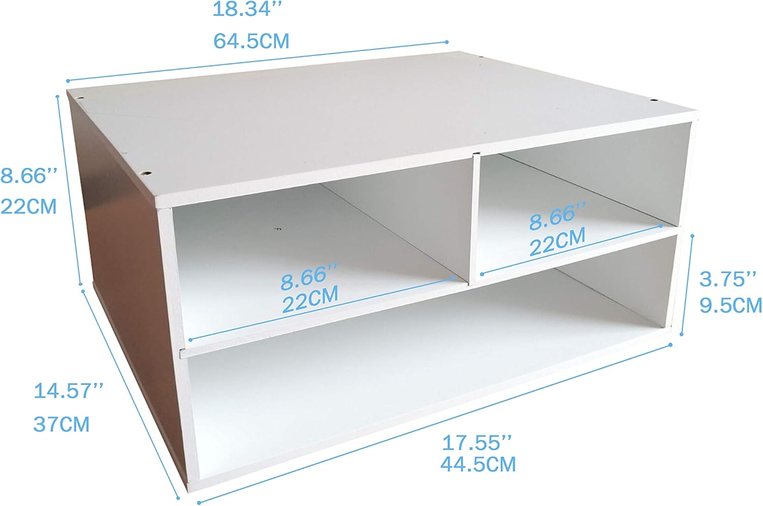 JulieHome Wood Two-Tier Printer Fax Stands Shelf Paper Organizer for Home Office,White : Office Products