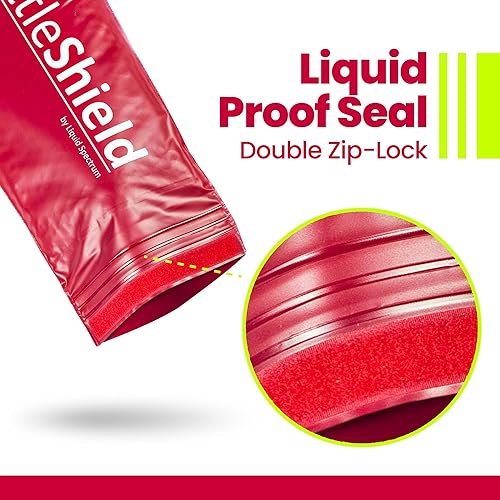 Miniatura 8 de Bottle Shield - Paquete de 3 bolsas de viaje reutilizables para vino – Doble capa de amortiguación de burbujas | Funda irrompible para botella a