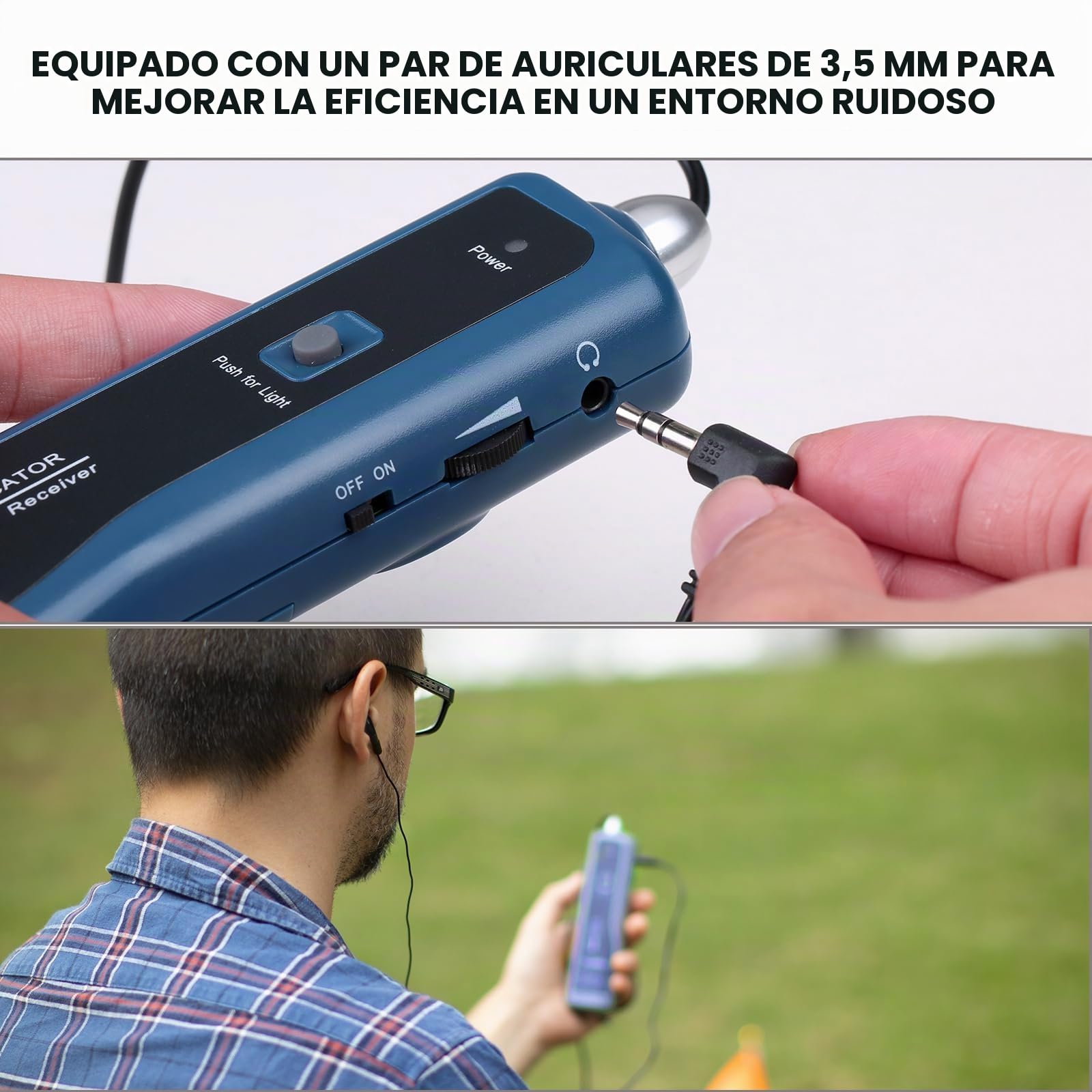 Localizador de cables subterráneo F02 Pro para localizar cables y cables de control, cables de valla de mascotas de hasta 3 pies de profundidad, longitud de 2000 pies con