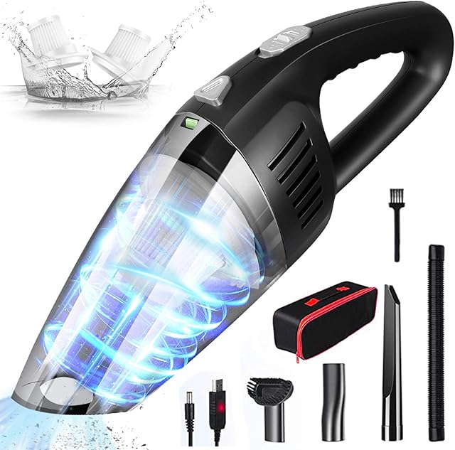 OZOY Cordless Handheld Vacuum Cleaner, 8000PA Strong Suction,120W Powerful, Rechargeable Lightweight Wet Dry Portable Car Vacuum Cleaner for Home and Car Cleaning (Black)