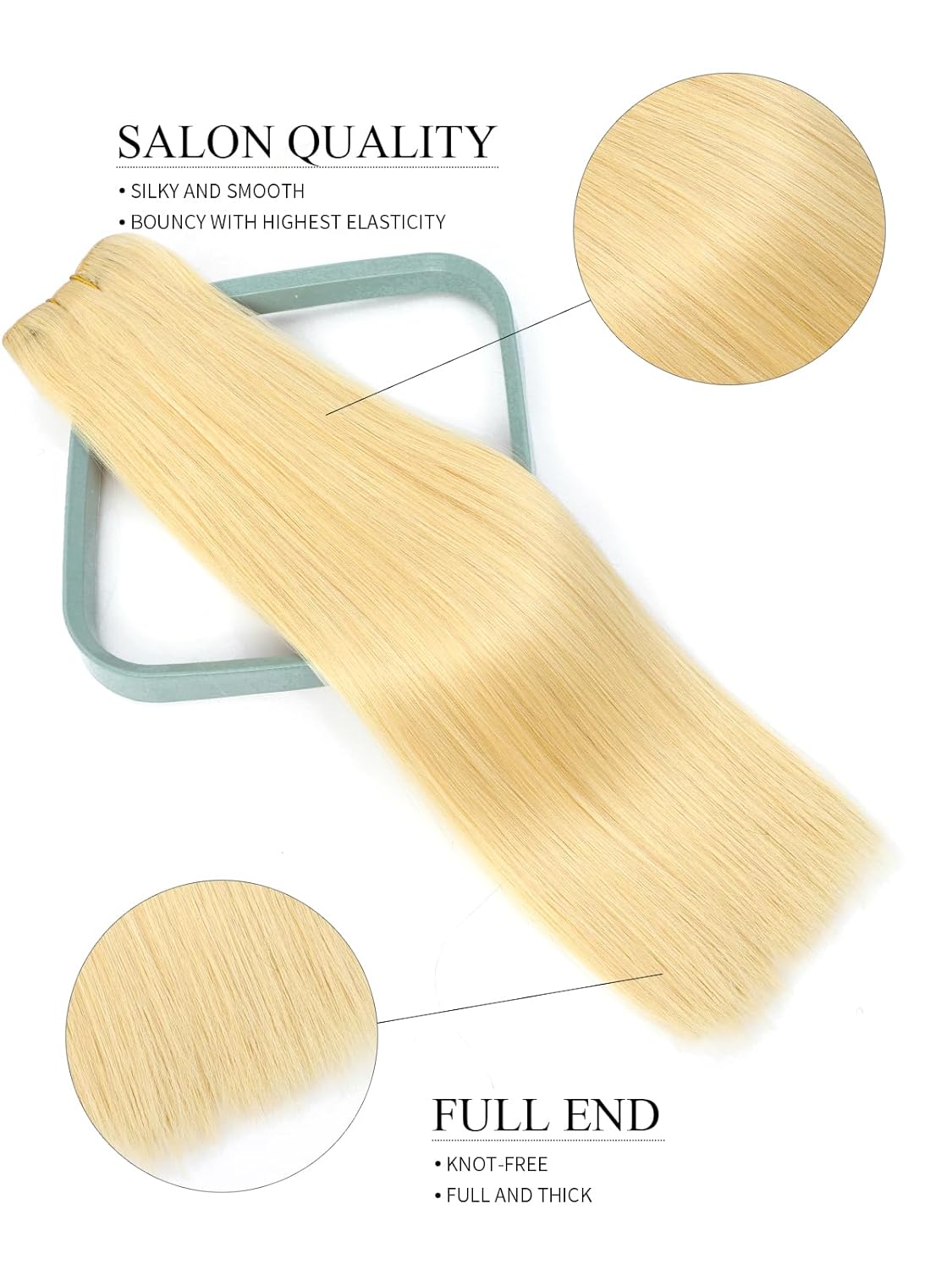 Clip in Hair Extensions Real Human Hair Blonde 22 inch 8pcs 120g 100% Unprocessed Full Virgin Hair Pieces for Women Human Hair Extensions Double Weft(22 inch #613 Blonde)