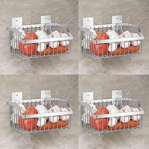 Miniatura 18 de SUS304 Cesta de malla de acero inoxidable, cesta organizadora de almacenamiento de alambre grande, cestas colgantes multifunción para cocina y baño,