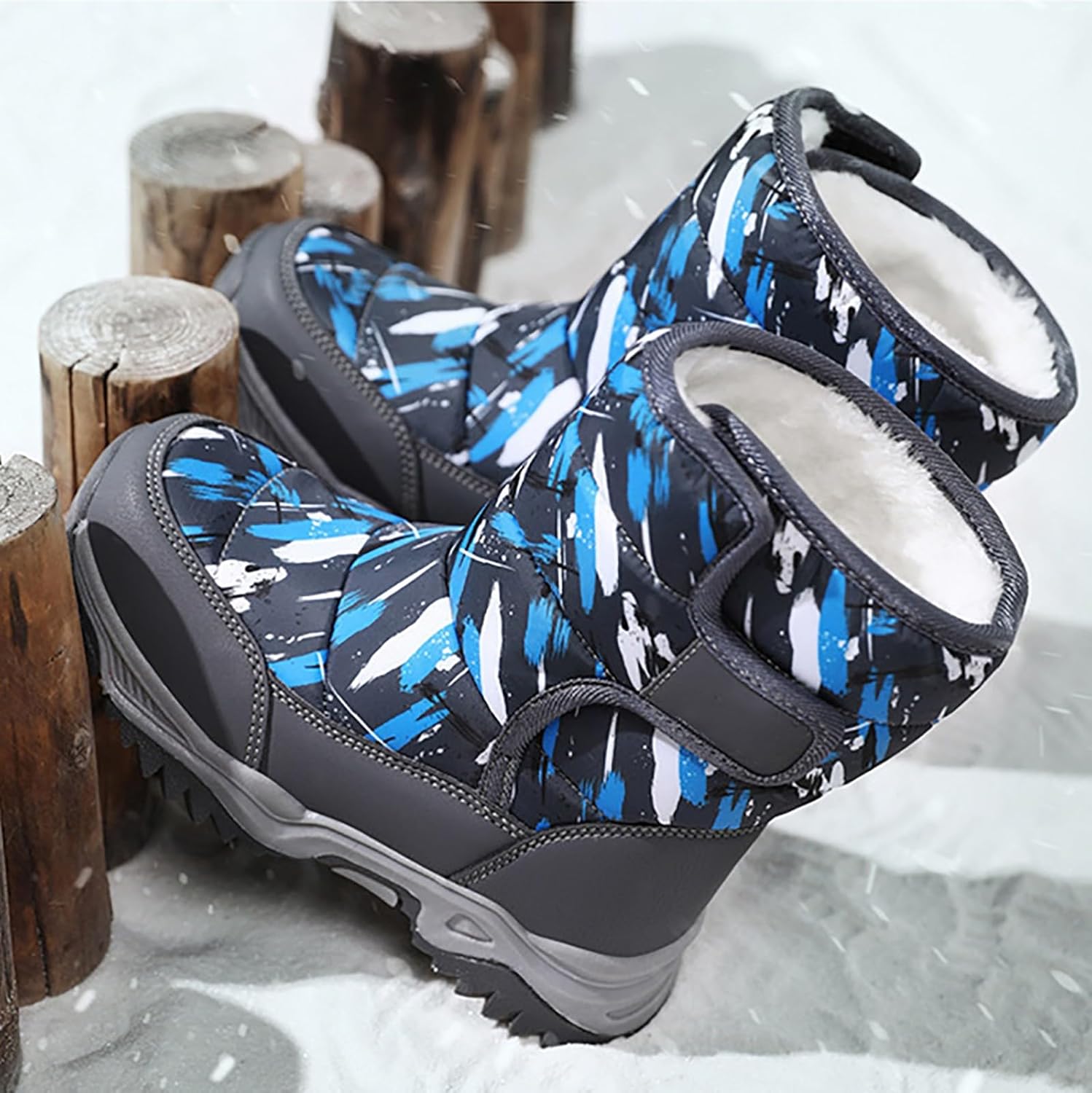 Kids Snow Boots Winter Boys Girls Waterproof Insulated Fleece Lined Ski Shoes Cozy Outdoor Non Slip Hiking Booties
