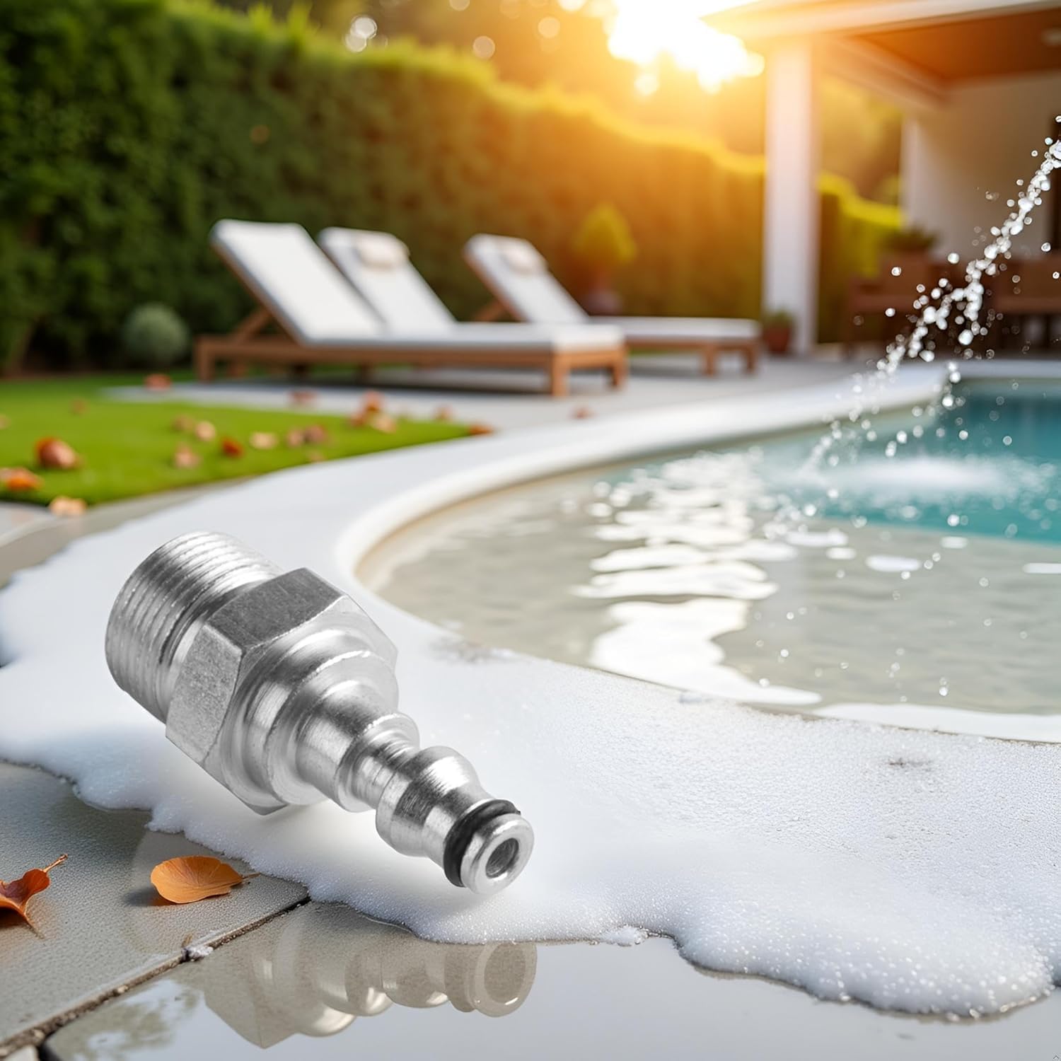 2025 Upgraded Silver Quick Connection Pressure Washer- Hose Adapter for Vax, M22 Quick Insertion Pressure Washer Parts and Accessories