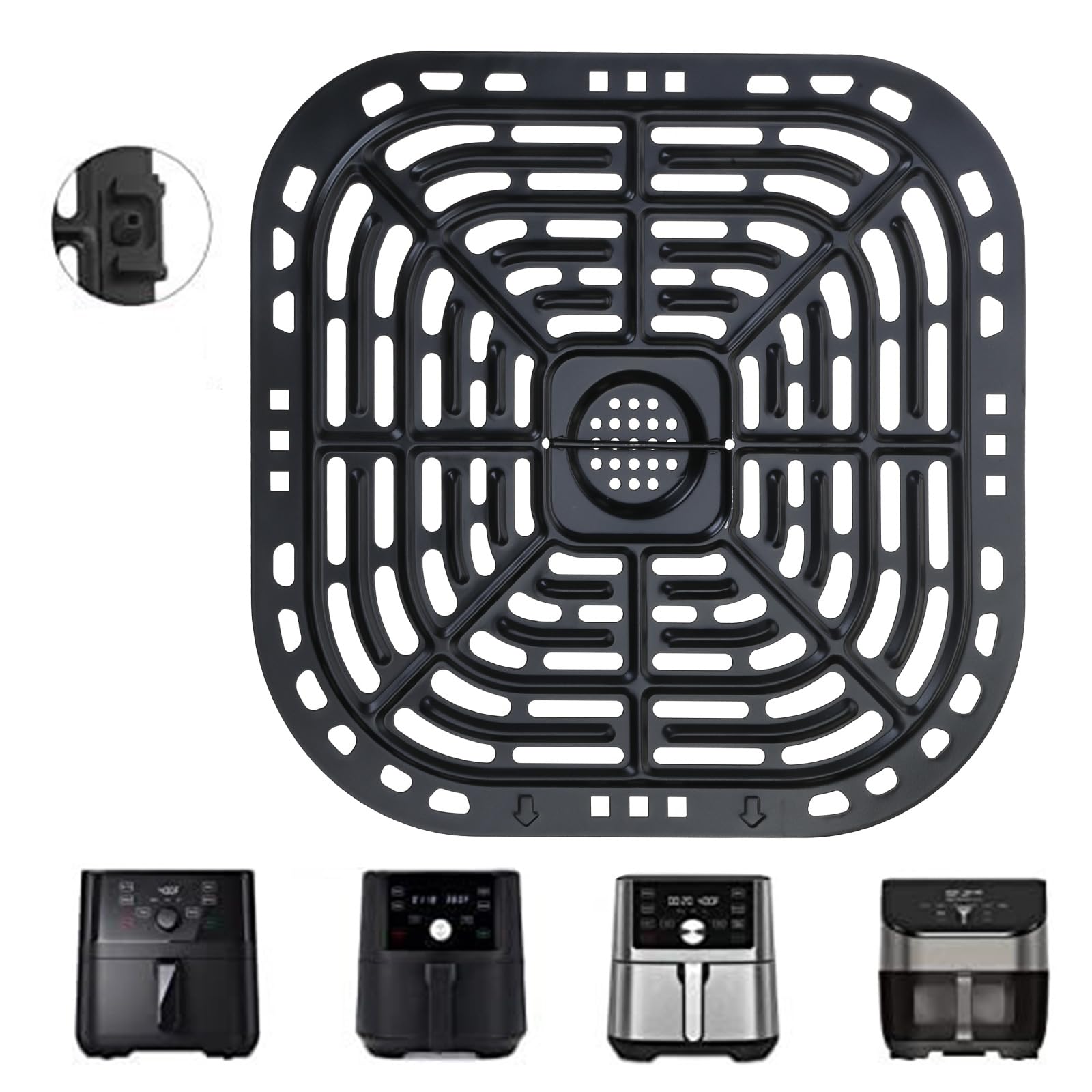 For 4QT Cooking Air Grills Tray Crisper Plate Food Grade Stainless Steel Easy To Cleans Accessory 7.3 Inch