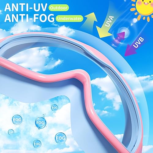 Miniatura 3 de Paquete de 2 gafas de natación para niños, sin fugas, antivaho, anti-UV, para niños y niñas de 4 a 14 años