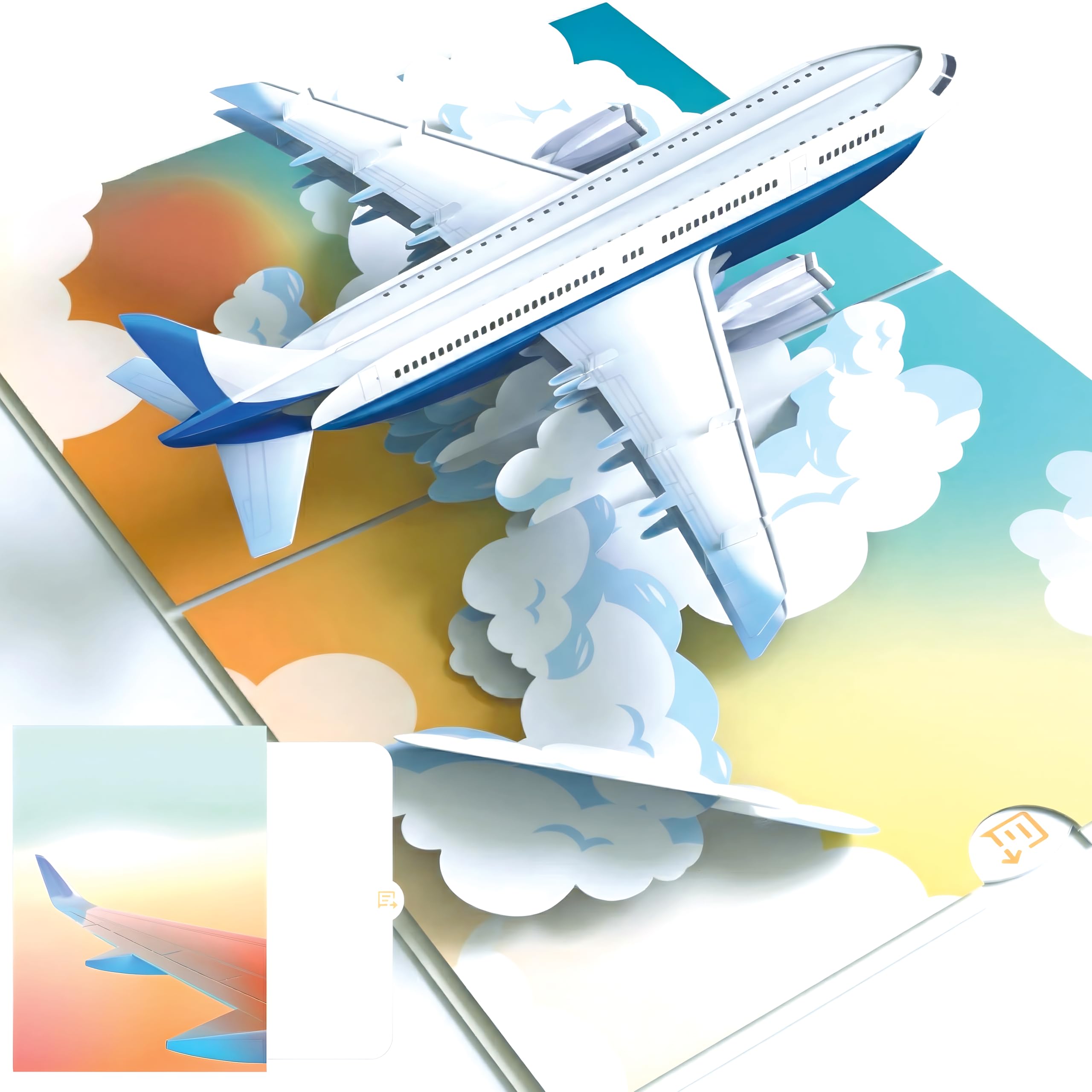 PACKLIST® Pop-Up Card Aeroplane 3D - The Original Travel Greeting Card & Money Gift for Air Travel, Holiday or Air Tickets. Perfect as a Birthday Card & Travel Voucher. Fly! — image 1