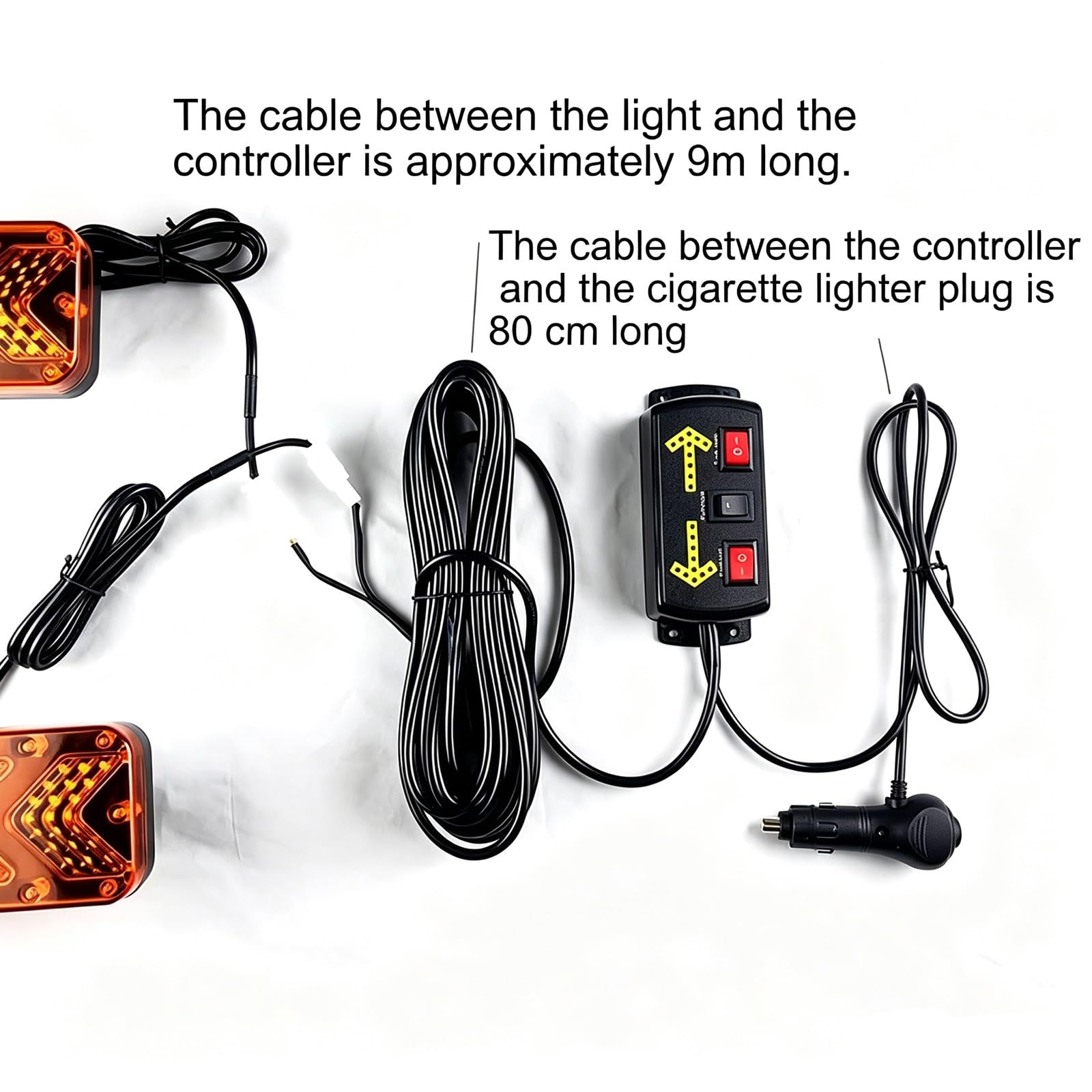 Led-Verkehrsleitsystem Arrow Stick, Extrem Helles, Blinkendes Warnlicht | Hochbelastbare Doppelschichtige Pc-Pfeilschilder Links/Rechts FüR Wasser & Feuerwehrfahrzeuge Inklusive Halterungen(Yellow)