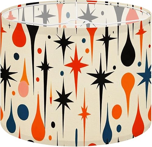 Lamp shades for Table Lamps Boho Mid Century Fifties Modern Atomic Retro Luxurious Sharp Angles Medium Drum Lamp Shades 13''W x 10''H Replacement