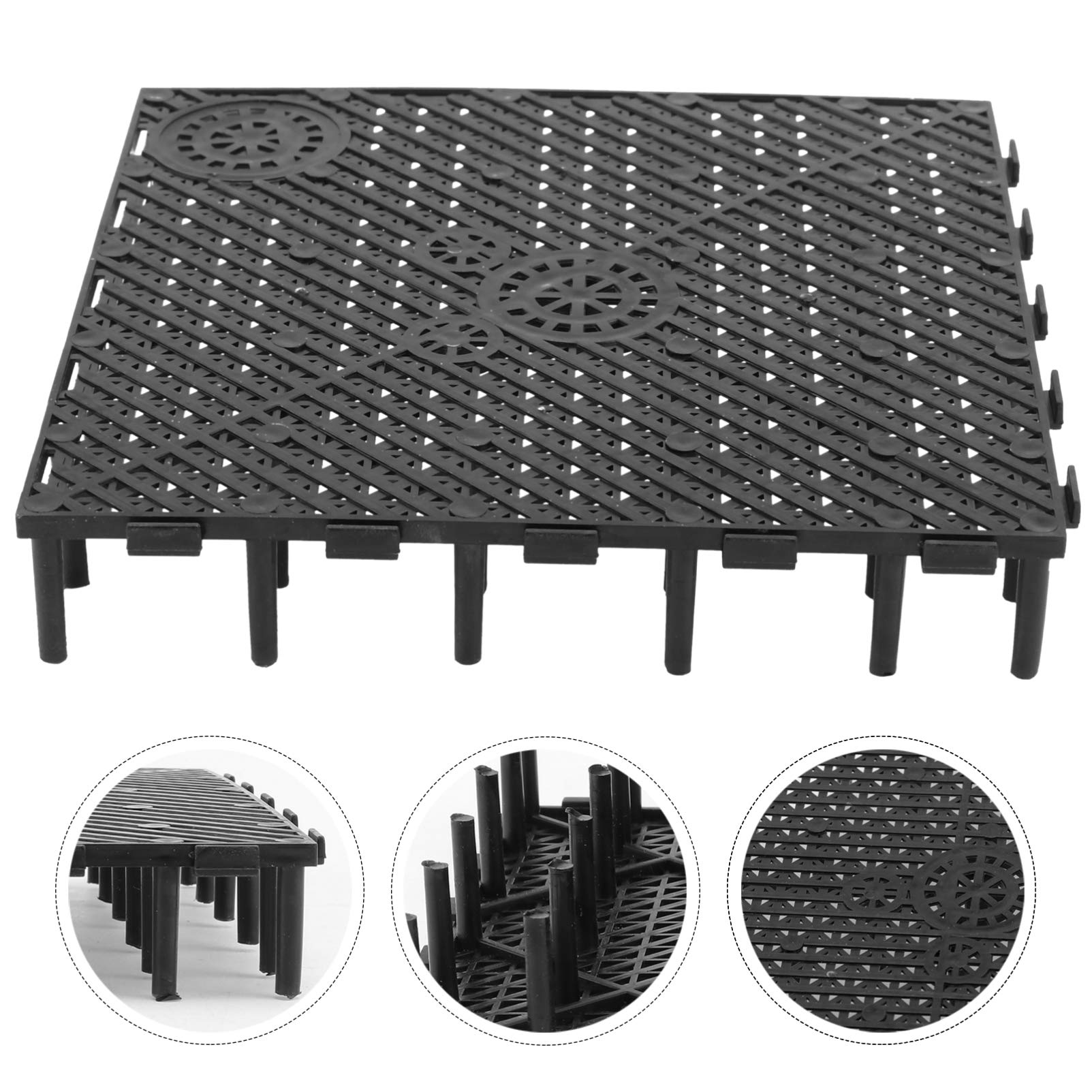 TEHAUX Lot de 20 filtres hexagonaux pour sous-gravier d'aquarium - Plaque de filtre pratique en PVC - Séparateur noir - Support d'aquarium de 190 litres