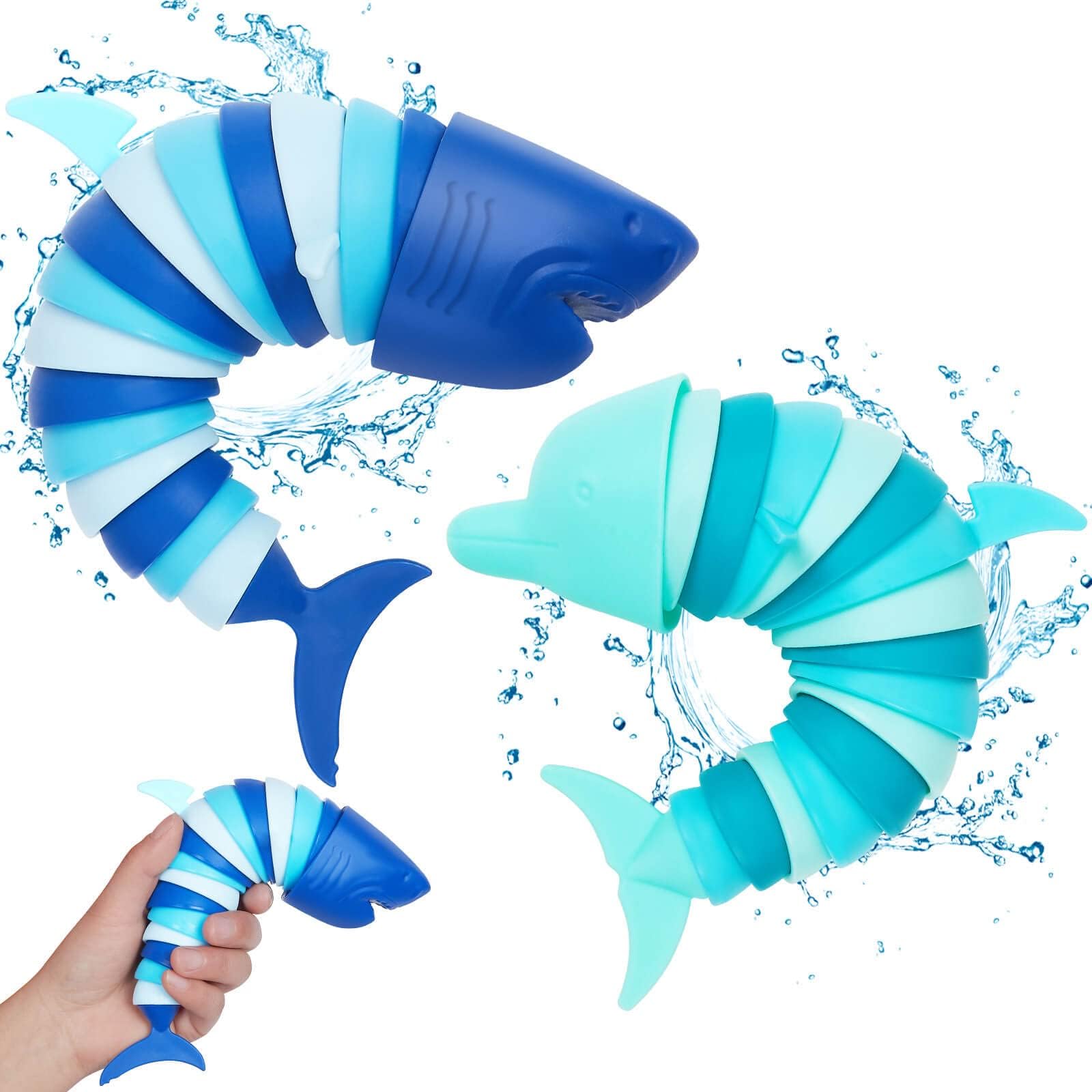 Fidget Toys Slug,Fidget Shark Toys,Shark and Dolphin Sensory Fidget Toy for Kids ,Toddler Sensory Toys,Stress Relief Toy,ADHD & Autism Fidget Toys,Preschool Boy Girl Gifts Idea (Shark and Dolphin)