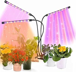 Plant Grow Light, Full Spectrum Clip-on Plant Lamp with White Red Blue Bulbs for Indoor Plants Growing, Dimmable Brightnes...