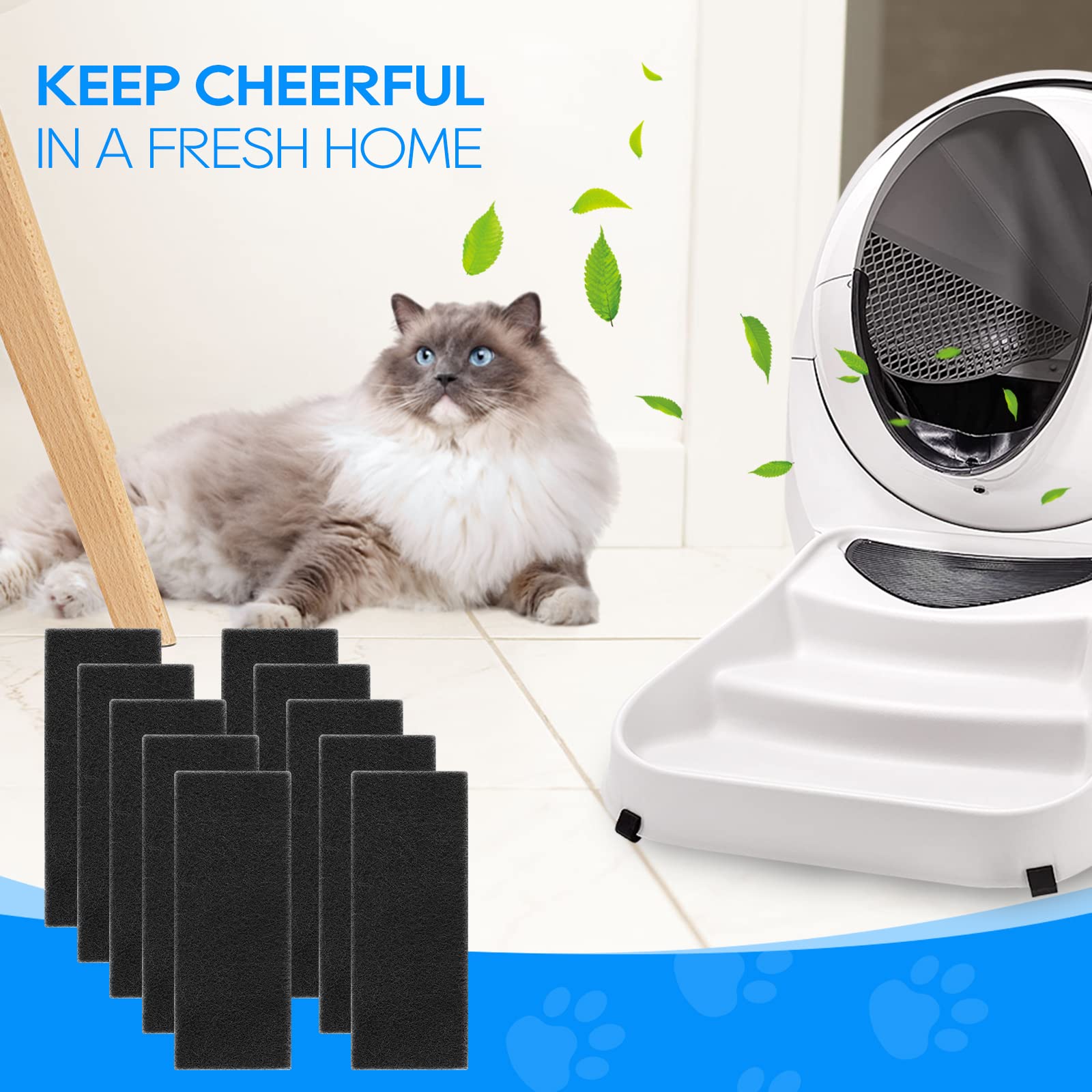 10-Pack Carbon Filters Compatible with Litter-Robot 3, Activated Carbon Litter Box Filter Compatible with Litter-Robot 3 Self Cleaning Cat Litter Box Filters, Accessories Replacement - image 6