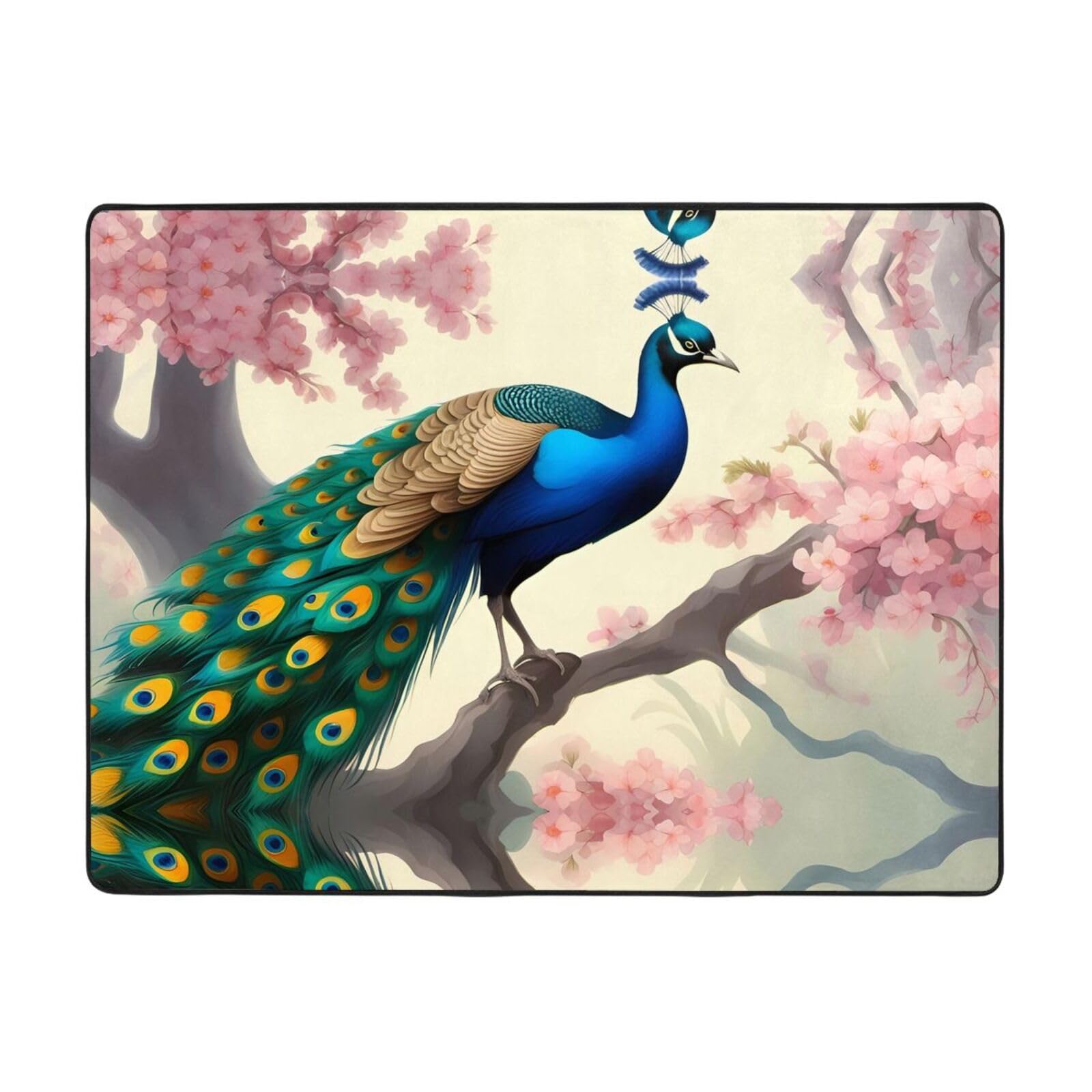Tapis paon oriental antidérapant grand format pour sublimer votre chambre