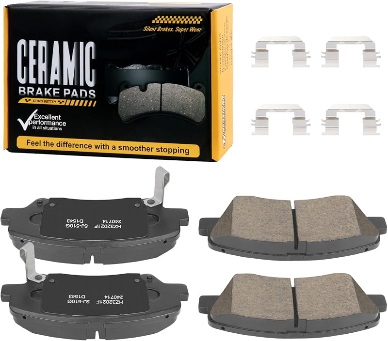 Pastilhas de freio dianteiras cerâmicas SUPLABEL D1543 para Hyundai Elantra, Veloster e Kia Forte – 1 conjunto