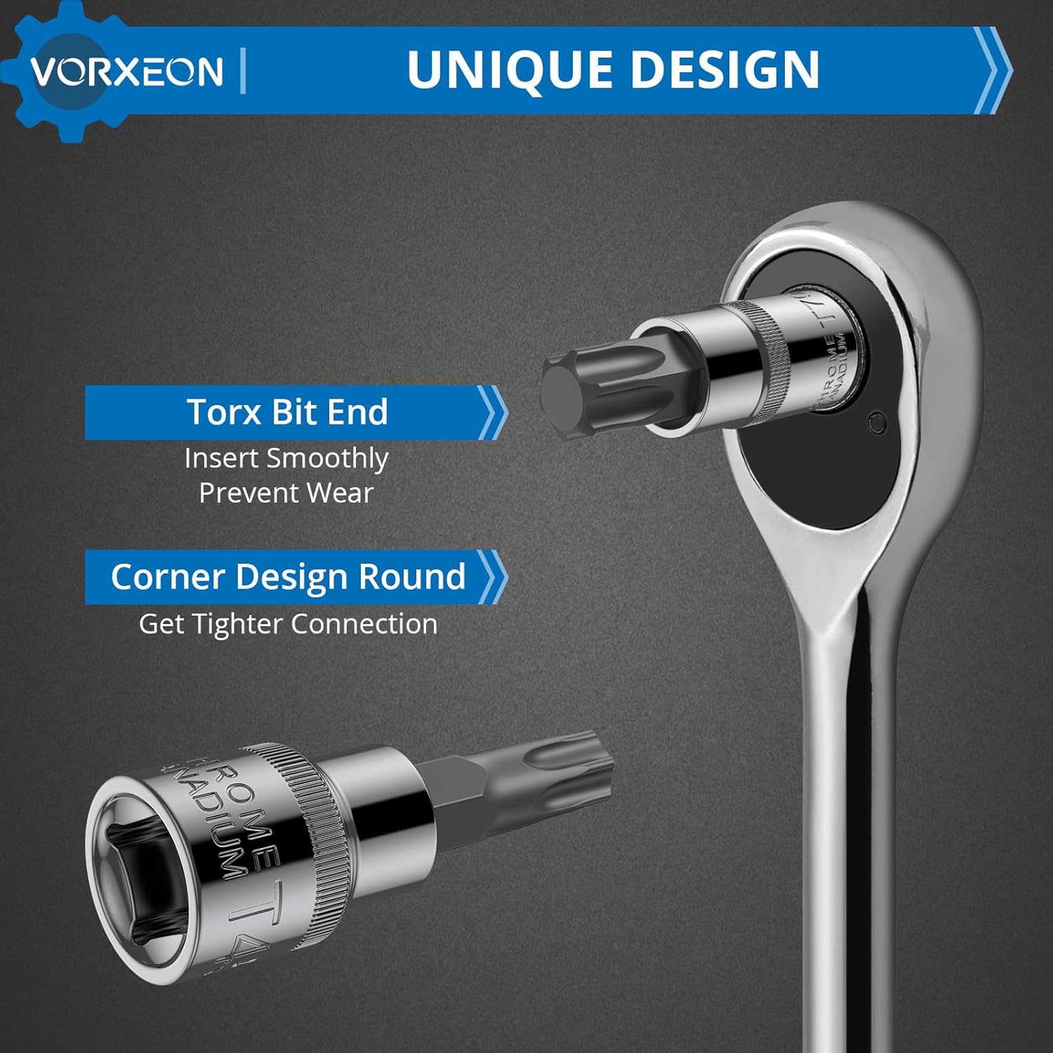 13Pcs Star Bit Socket Set Torx Socket T8-T70, 50BV30 CR-V Drive Socket and S2 Alloy Steel Bit with Storage Case, 1/4 3/8 1/2 Inch Drive