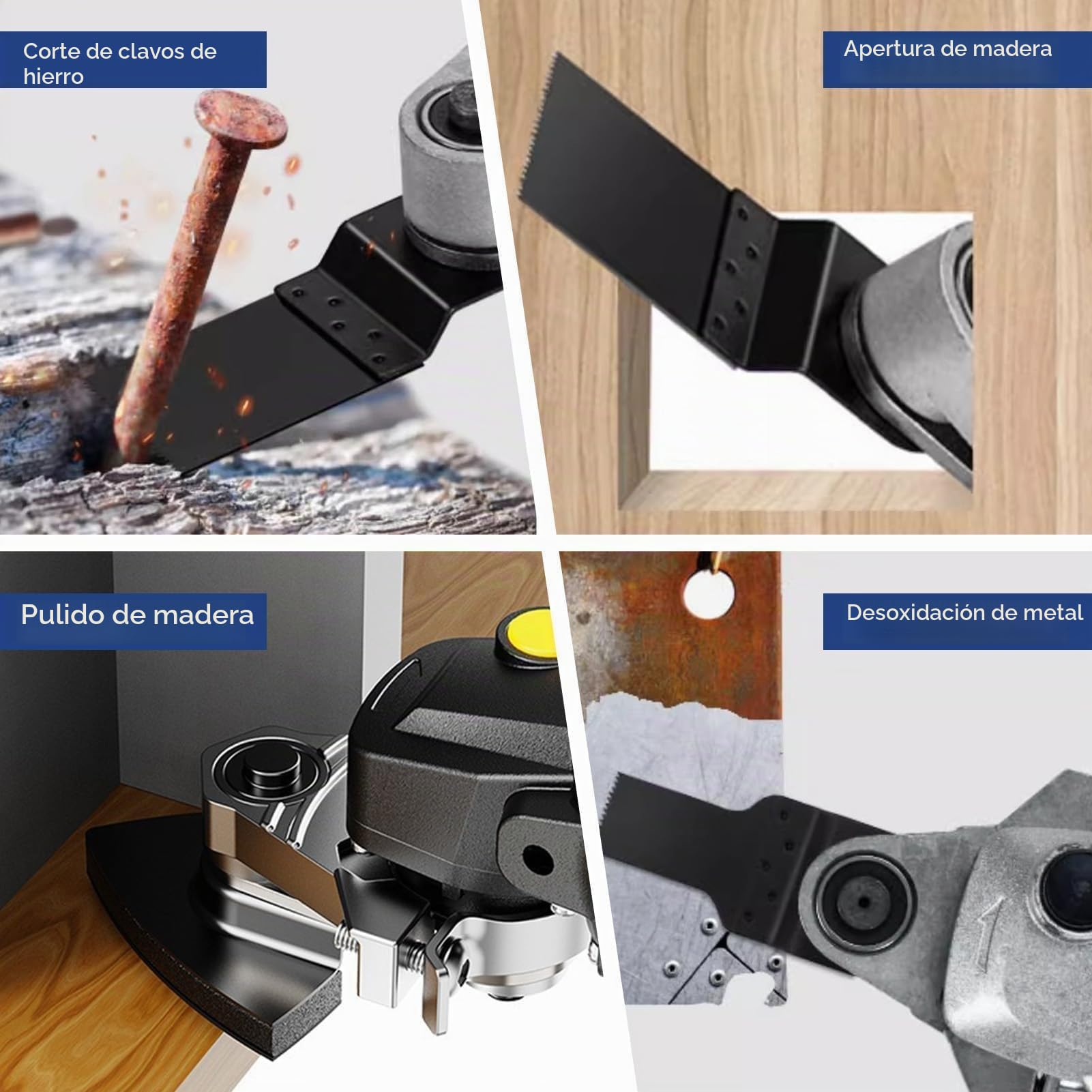 Herramienta Oscilante Adaptador Multiherramienta Eléctrica, Amoladora De ángulo Convertidor, Kit Adaptador Hoja Sierra Y Papel Lija Triangula Para Madera, Pared, Lijado, Pulido Y Esmerilado