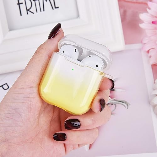 Vista 40 de Airpods - Funda para Airpods, TPU suave, funda protectora compatible con Apple AirPods 1/2, cargador inalámbrico con llavero. Rosado neón