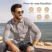 Vista 2 de AI Smart Glasses with Chat GPT, AI Translation Glasses with 164 Language, Classic Aviator Sunglasses with Voice Assistant/AI Calling, IP65