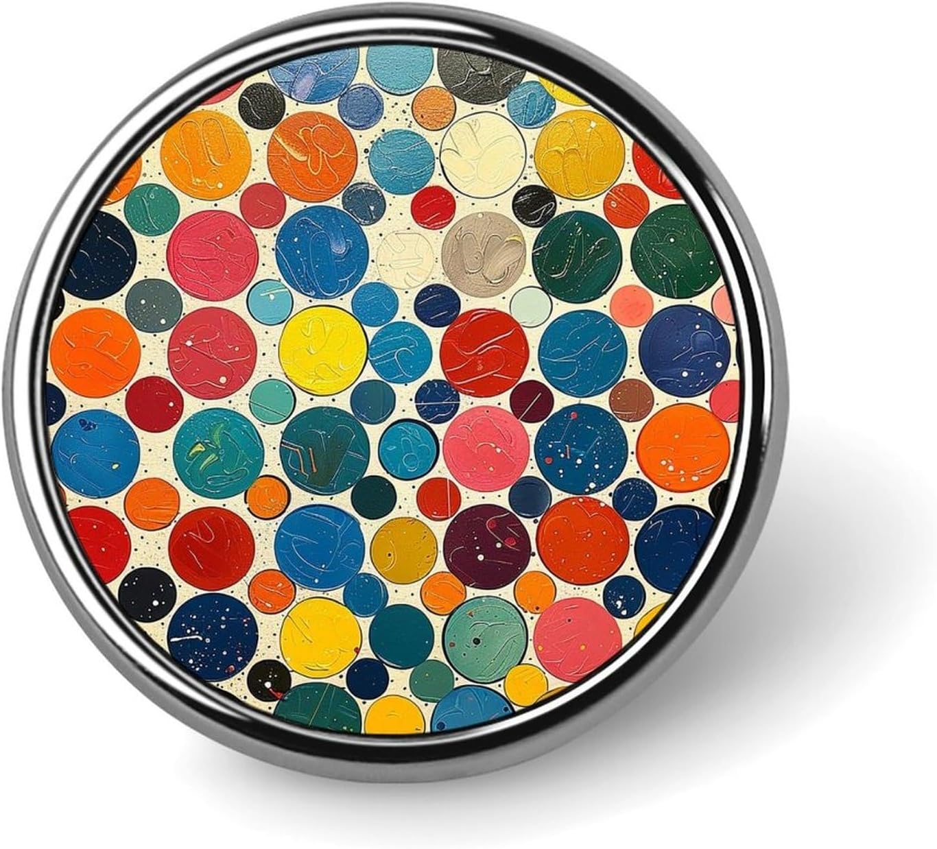 1 Inch Round Badge Metal Button Maker Supplies Colorful Polka Dots Badge with Pin Funny Gifts for Couples, Friends, Clothing Accessories