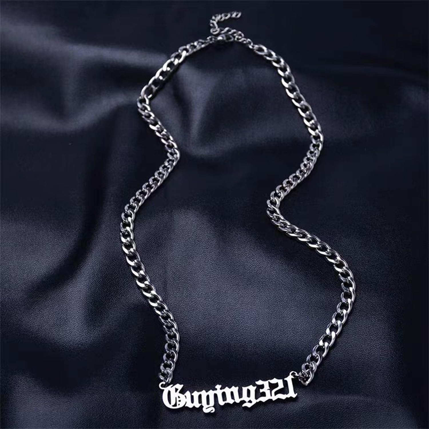 Collar Personalizado Cadena Cubana Acero Inoxidable Nombre Grabado Regalo