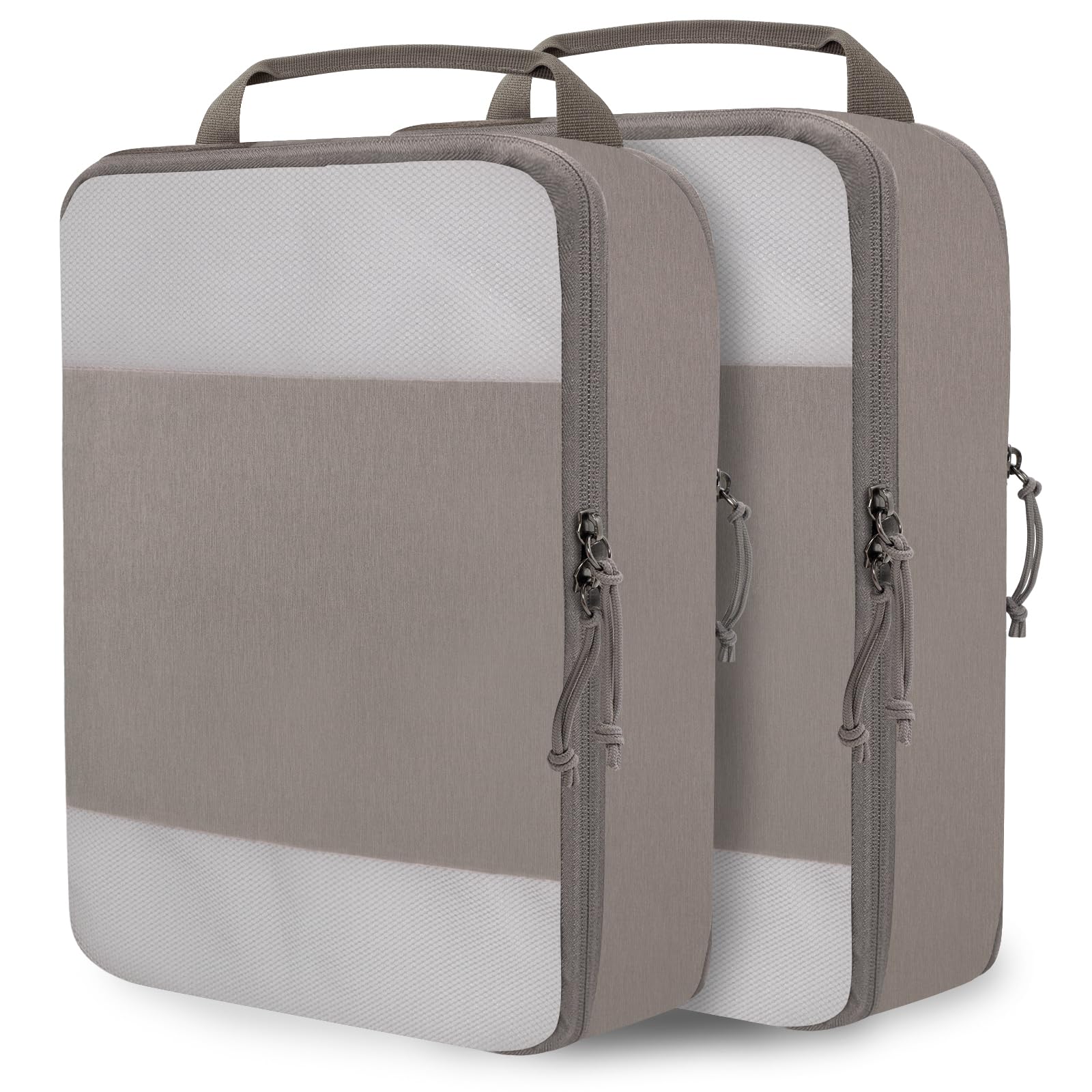 Compression Packing Cubes for Travel Packing Organizers, Mesh Khaki, XL