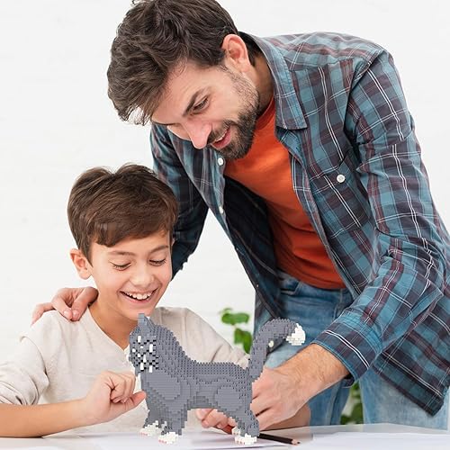 Vista 45 de Larcele Juego de mini bloques de construcción para gatos, ladrillos de juguete de construcción 3D para bricolaje, 1390 piezas KLJM-05