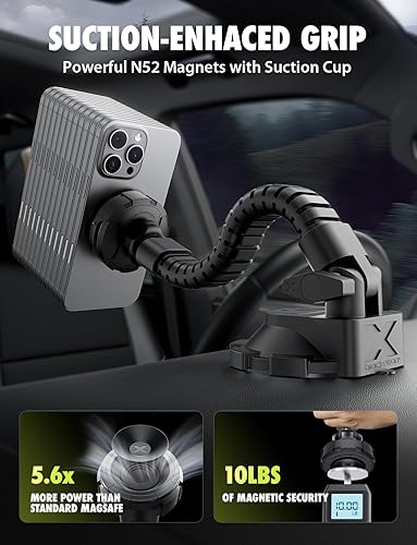 Miniatura 5 de Bracketron MagAlign X Pro - Soporte de teléfono Magsafe con brazo flexible para tablero y parabrisas, soportes magnéticos para teléfono para tu