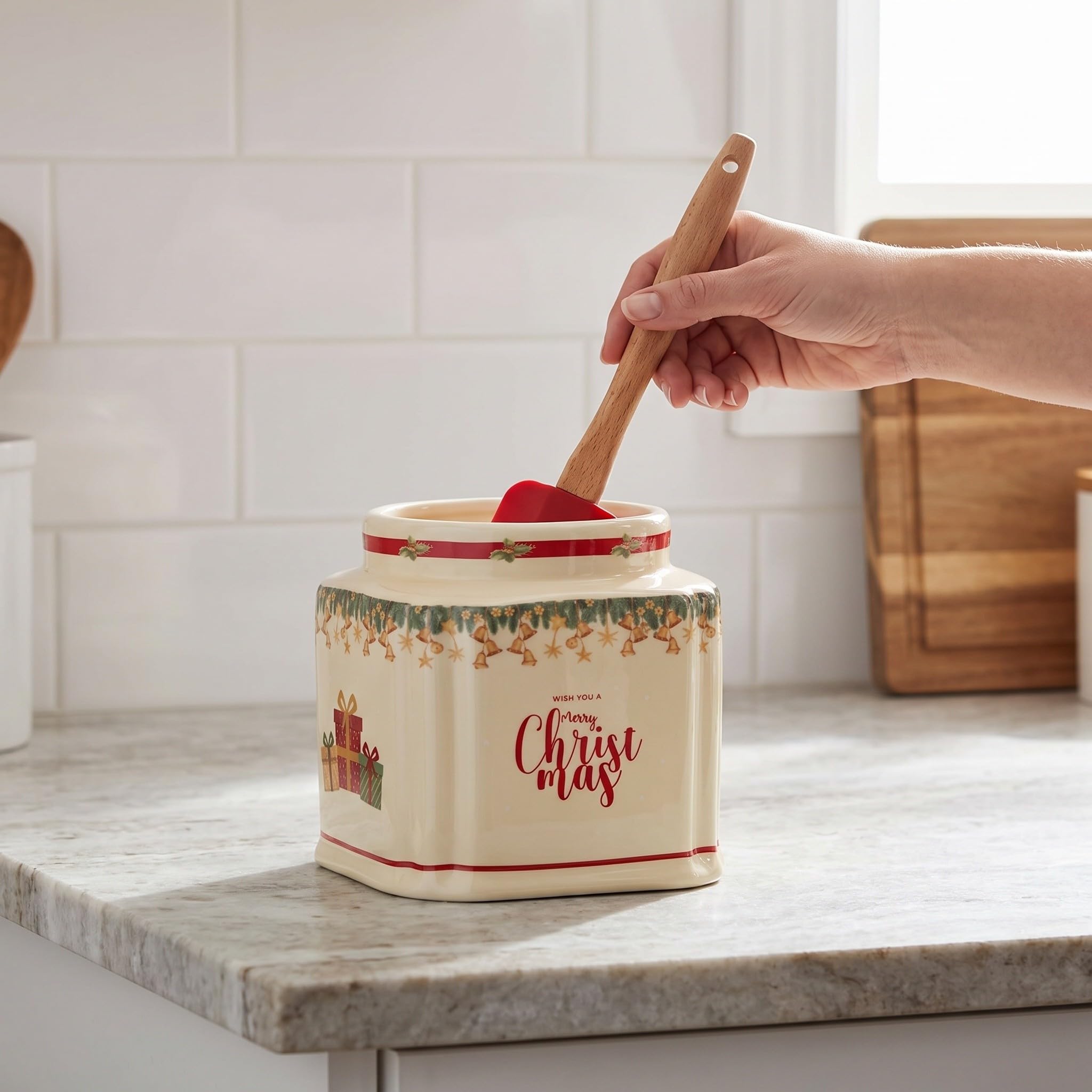 SOLUSTRE Ceramiczny pojemnik na przybory kuchenne, organizer na naczynia