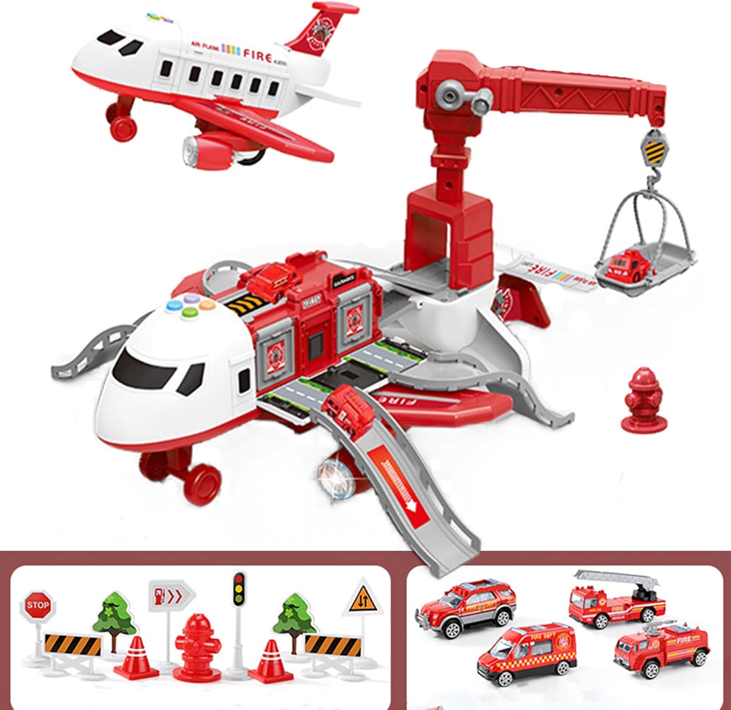 Kiddycorner Megaplane, Transportation Airplane Car Toy Set, Transport