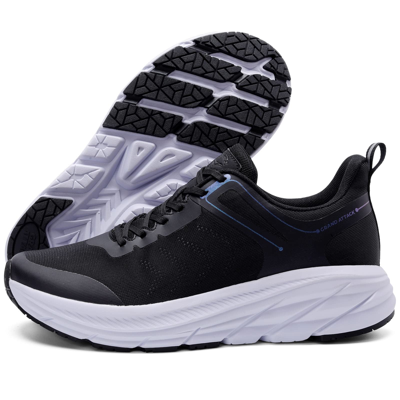 Men's Road Running Walking Shoes | Max Cushioned Comfort | Durable Non-Slip | Breathable Athletic Tennis Cross-Training Sneakers