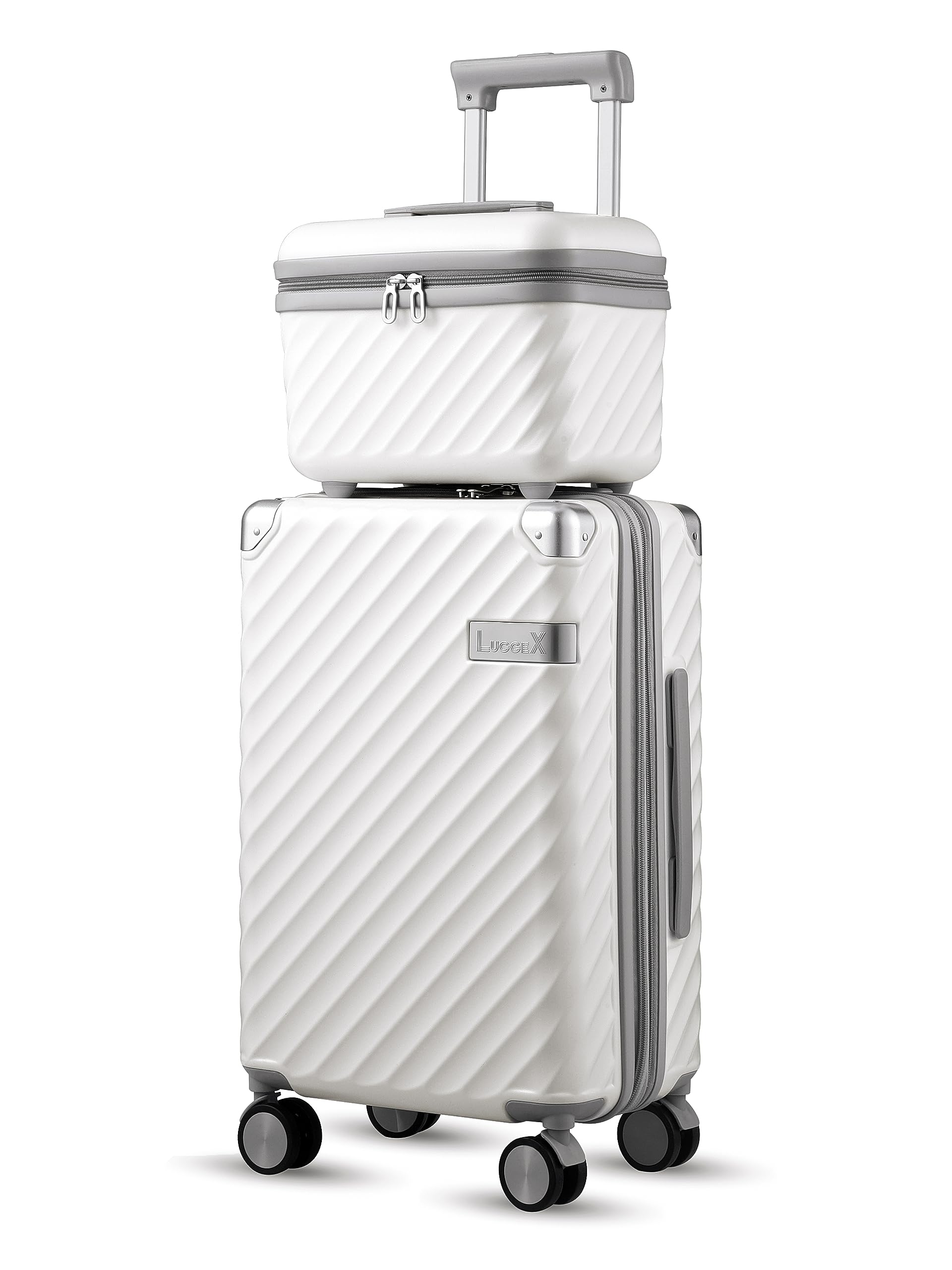 LUGGEX PC 2 Piece Carry On Luggage Sets Hard Shell Expandable