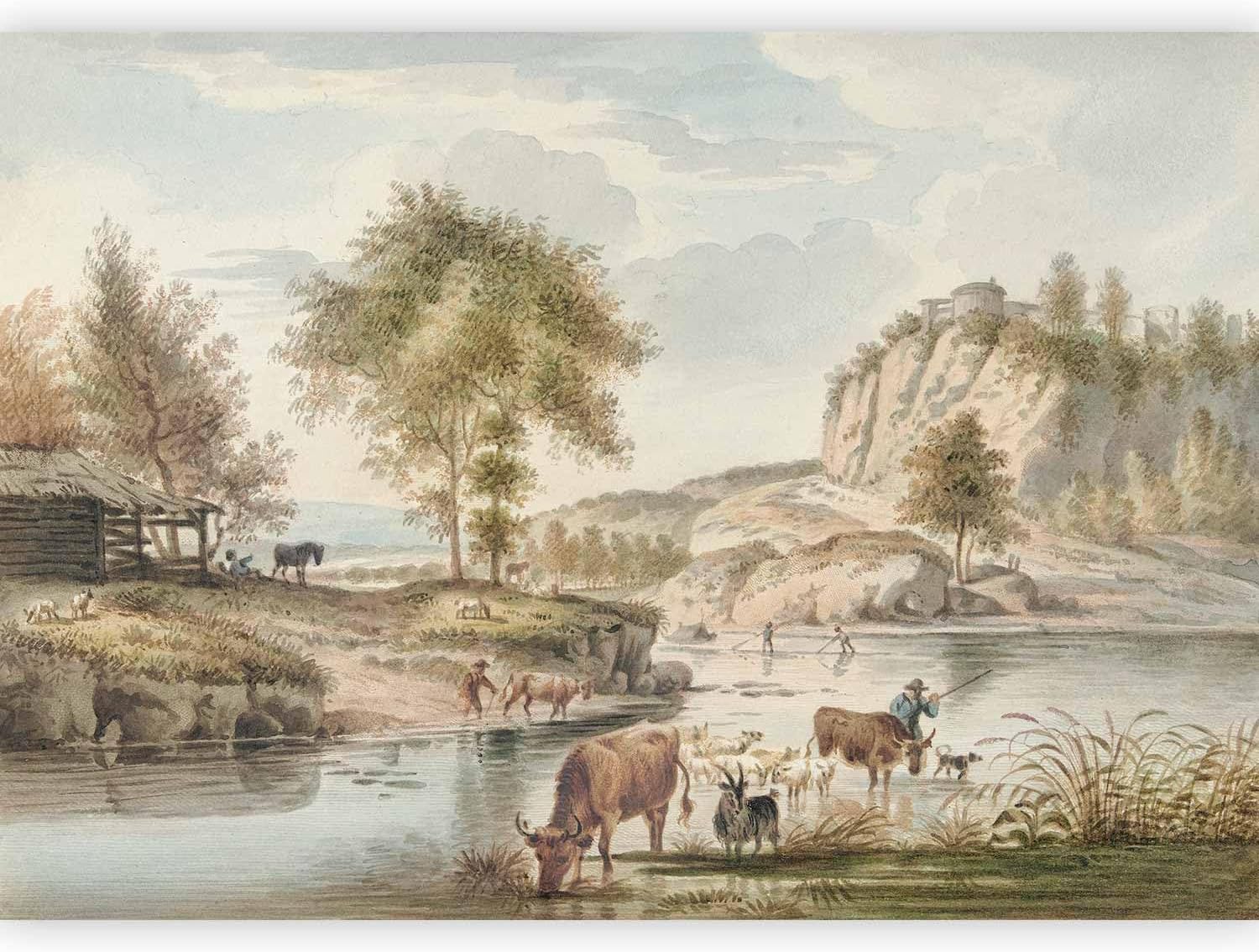 artgeist Wall Mural Abstract 193x138 in - XXL Peel and Stick Self-Adhesive Wallpaper Removable Large Sticker Foil Wall Decor Print Picture Image Design Rural Landscape Fluss Nature l-G-10037-a-a