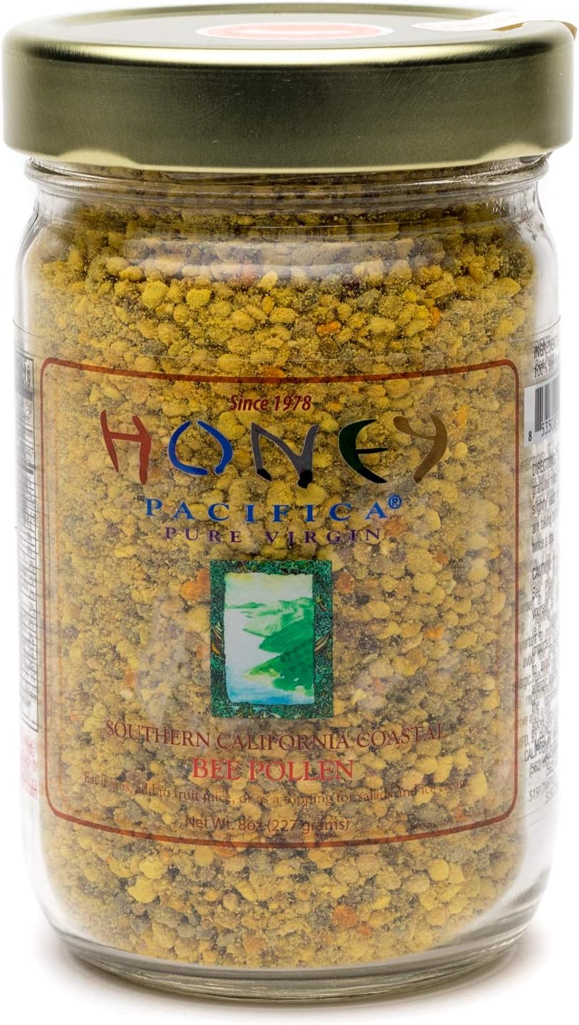 Natural Bee Pollen by Honey Pacifica - Fresh and Soft California Bee Pollen - 8oz Jar