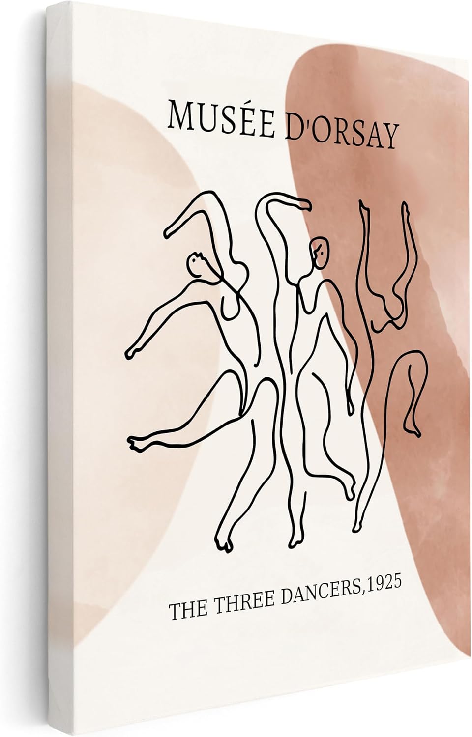 Poster Master Canvas - Retro The Three Dancers Print - Line Drawing Art - Abstract Art - Gift for Men, Women - Minimal Decor for Bedroom, Living Room, Office - 8x10 STRETCHED Canvas