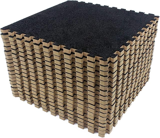 Amazon Brand-Umi Foam Plush Interlocking Floor Mats for Home Gym Flooring Floor Protector Surface Protection 30X30CM Black 18pieces