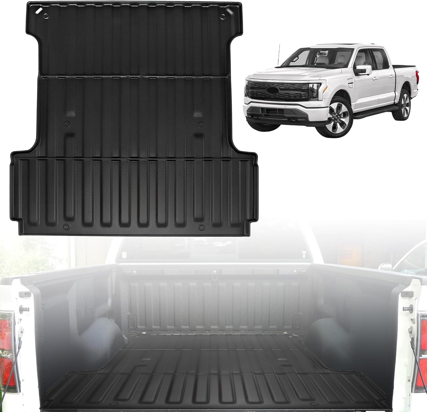 Truck Bed Mat Fit for 2015-2025 Ford F150 & Lightning Accessories 5.5FT Flush All Weather Protection TPE Heavy Duty Pickup Cargo Mat, 2016 2017 2018 2019 2020 2021 2022 2023 2024