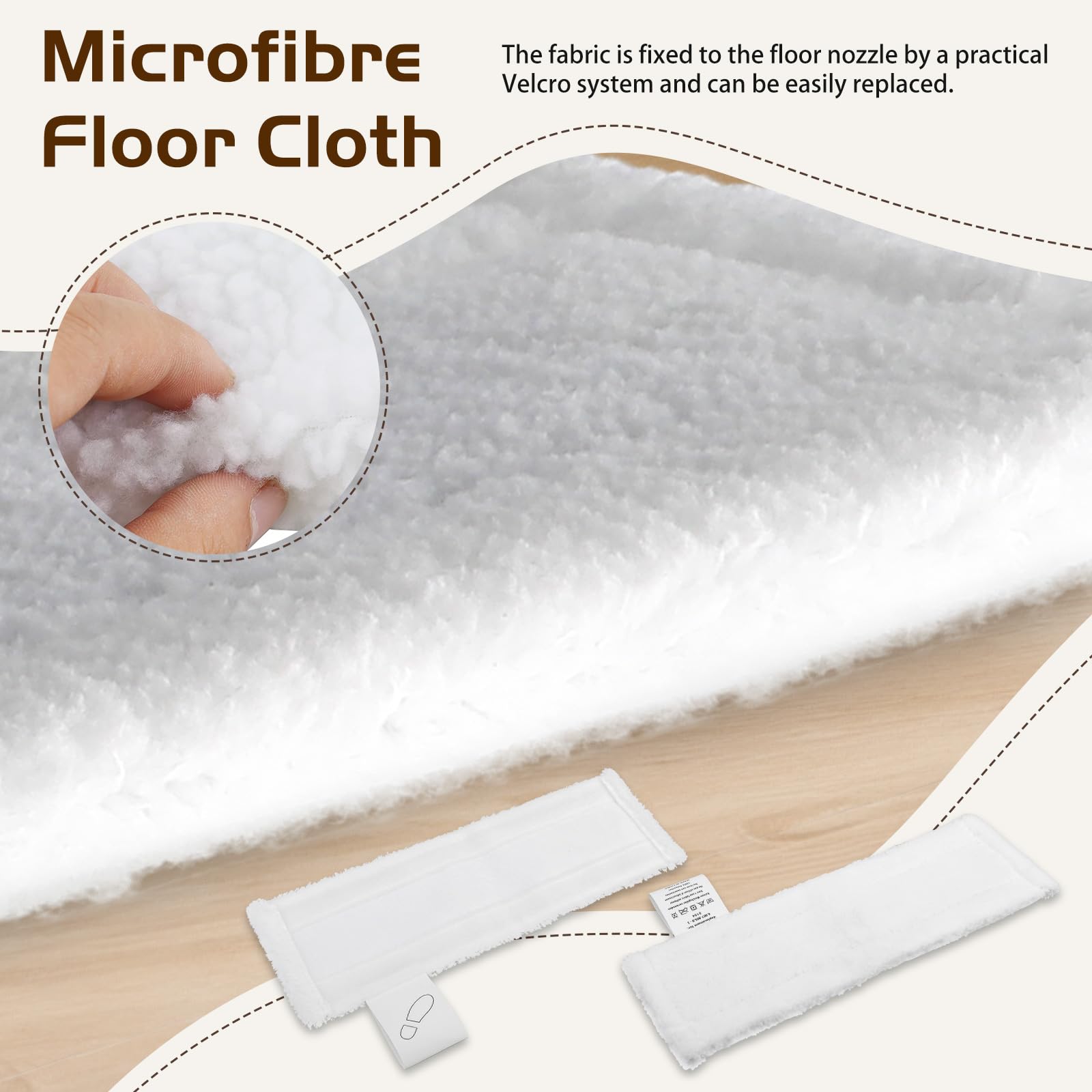 Roadtime Lot de 3 buses de sol pour Kärcher SC2 SC3 SC4 SC5, buse de sol de rechange pour nettoyeur vapeur Kärcher, avec 1 buse de sol, 2 serpillères en microfibre adaptées à tout type de surface
