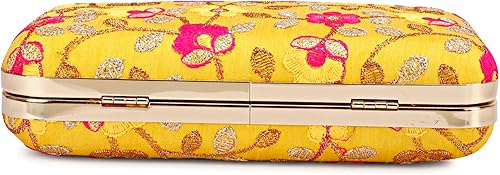 Miniatura 4 de LONGING TO BUY Embrague de caja de diseño hecho a mano - Bordado Zari para mujer