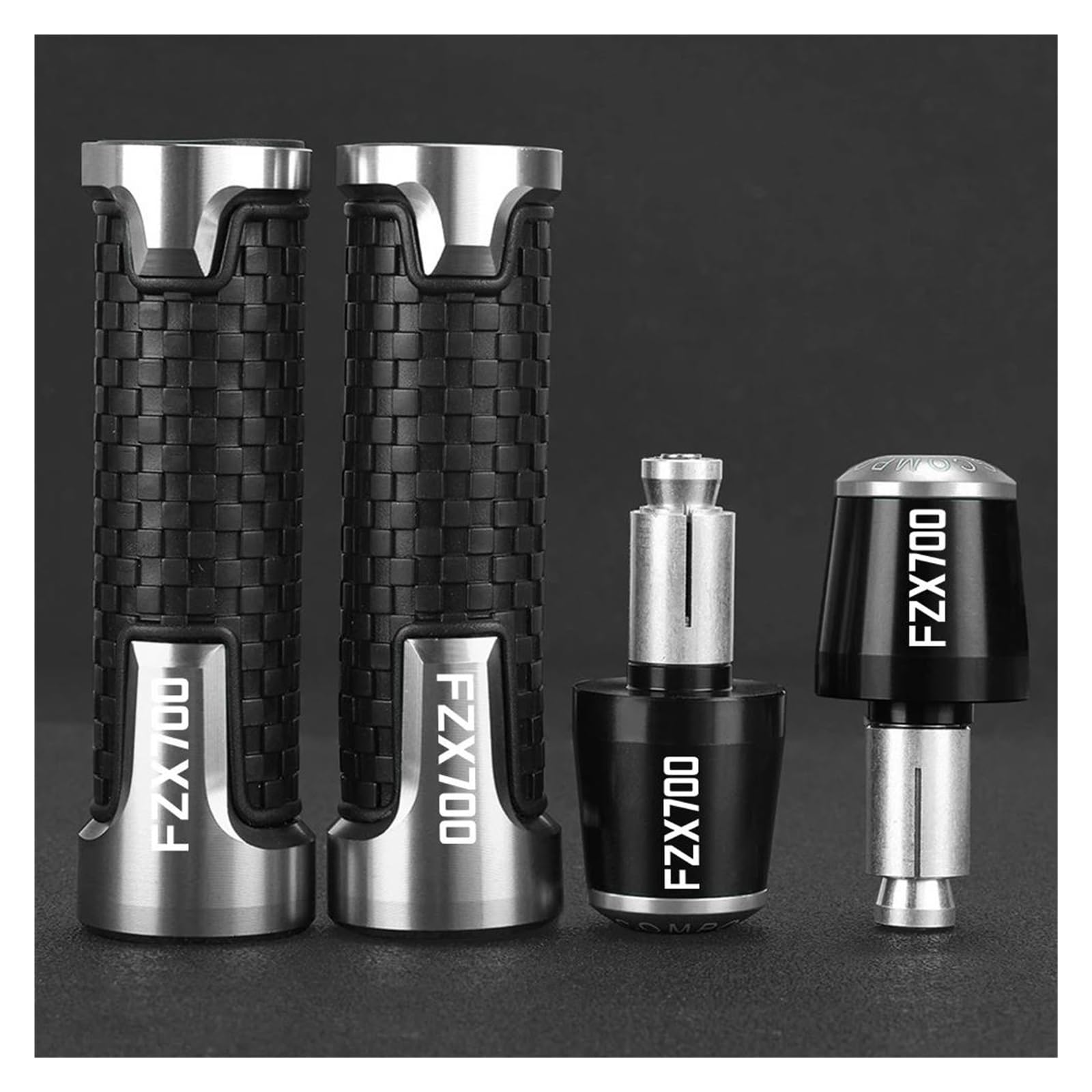 Embouts de guidon 7/8 poignées moto FZX700 1986 FZX700S noir argent