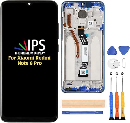 A-MIND Para XiaoMi Redmi Note 8 Pro 6.53 pulgadas Pantalla táctil digitalizador LCD Kit de reemplazo de montaje con protector de
